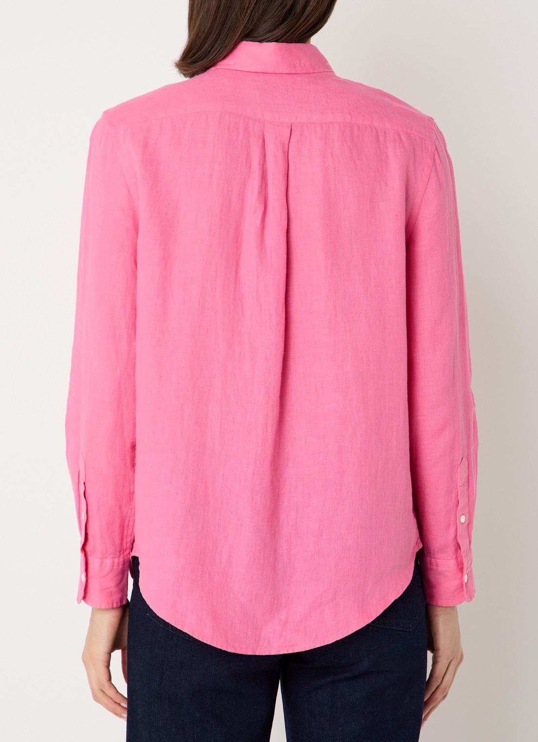 Ralph Lauren Blouse met logoborduring - achterkant 3 donkerroze