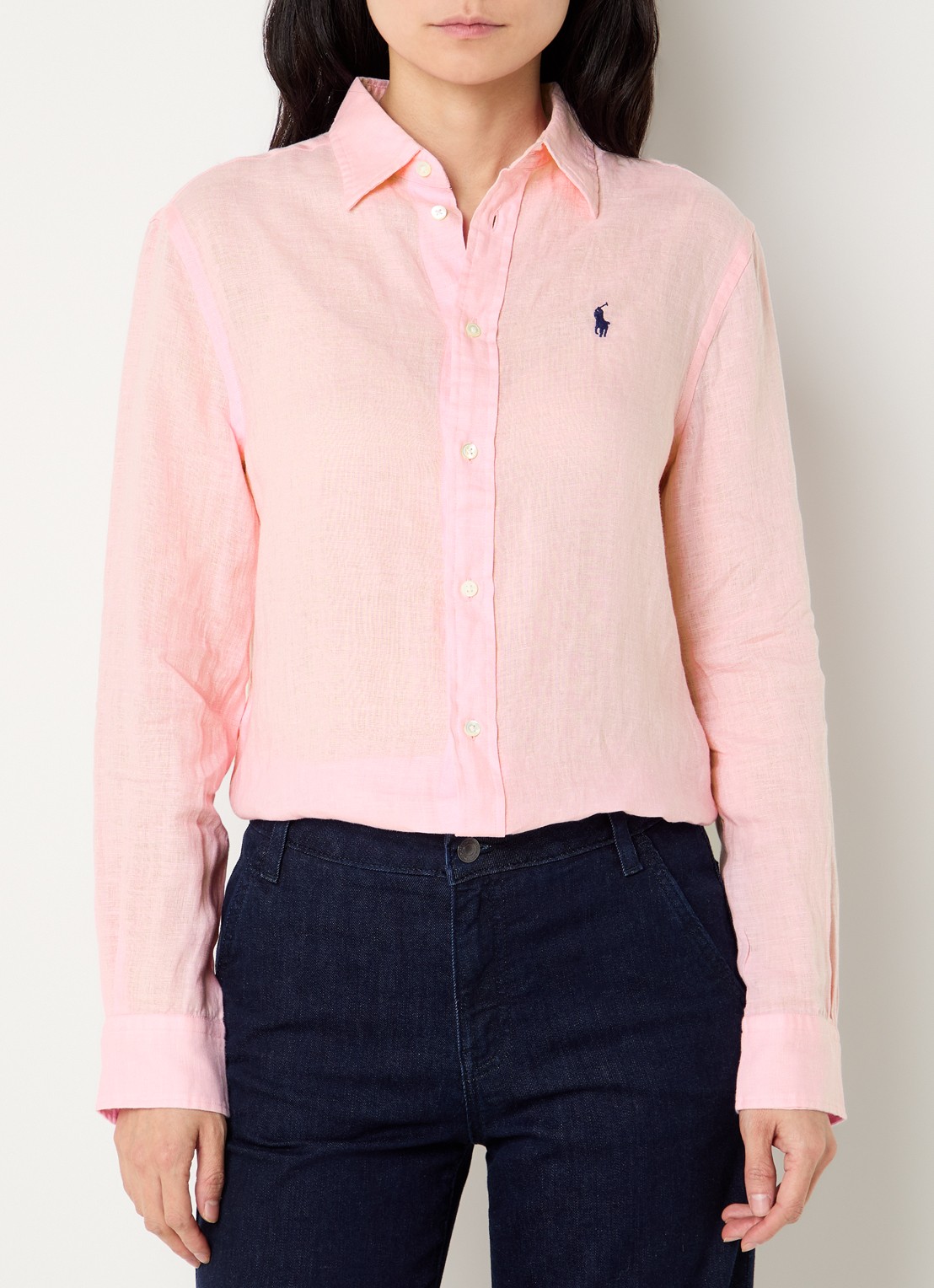 Ralph Lauren Blouse met logoborduring - detail 3 lichtroze