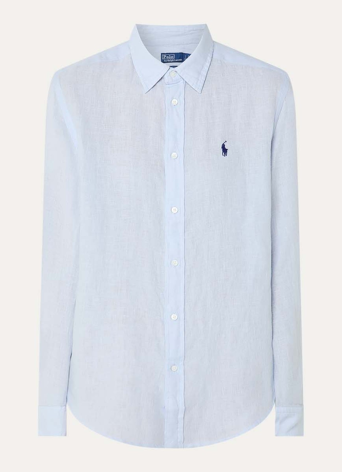 Ralph Lauren Blouse met logoborduring - voorkant blauwgrijs