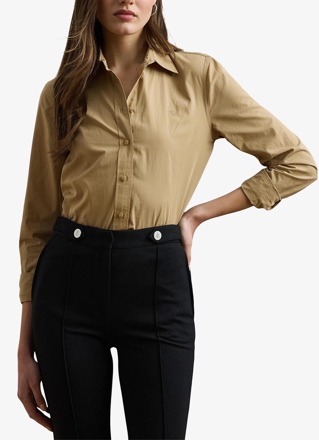 Ralph Lauren Blouse met logoborduring - detail 3 birch tan / beige
