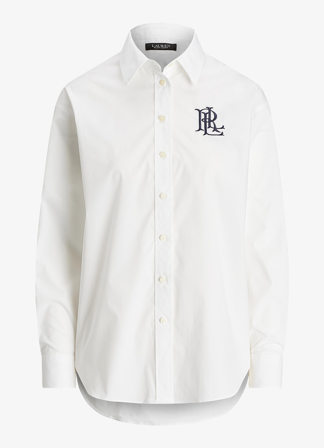 Ralph Lauren Blouse met logoborduring - voorkant 4 wit