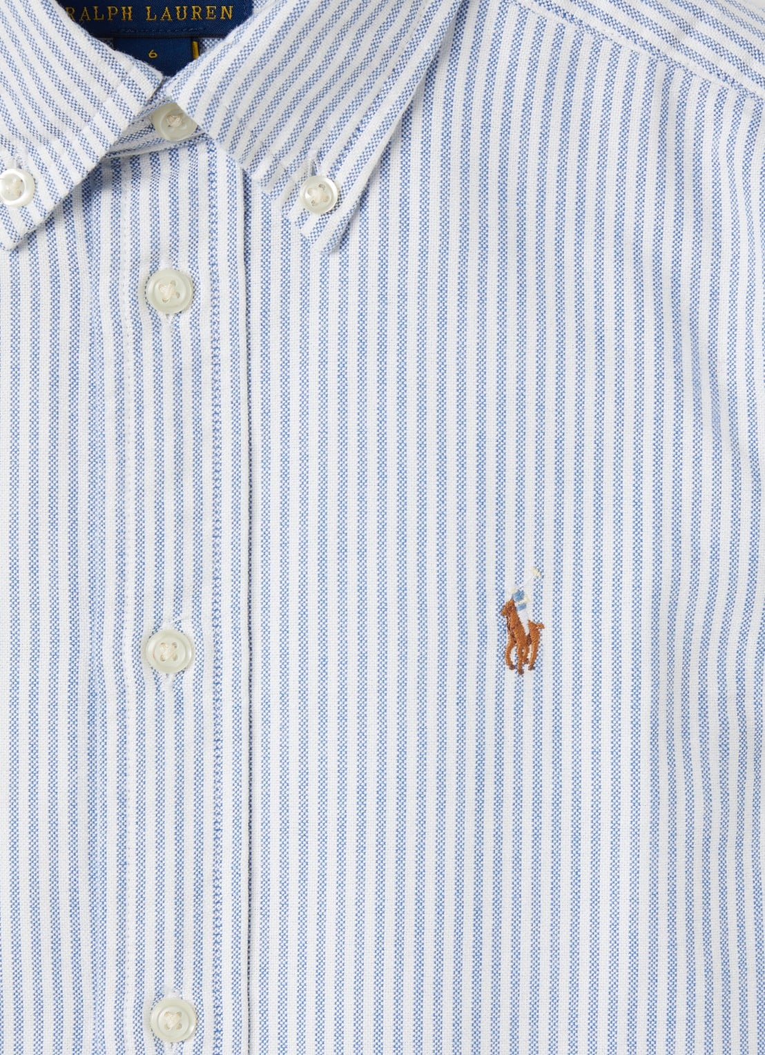 Ralph Lauren Blouse met logoborduring - detail lichtblauw