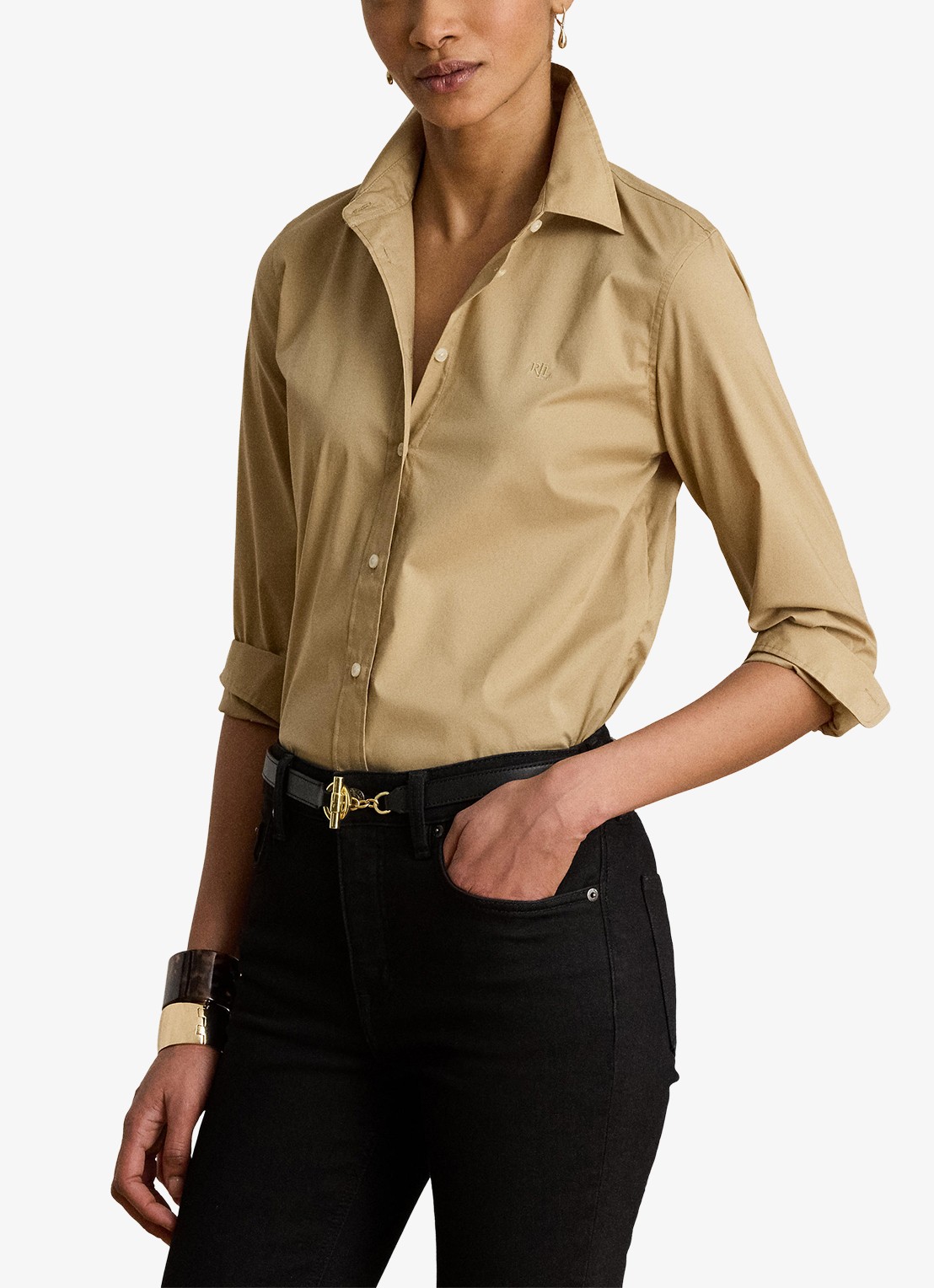 Ralph Lauren Blouse met logoborduring - detail 3 birch tan / beige