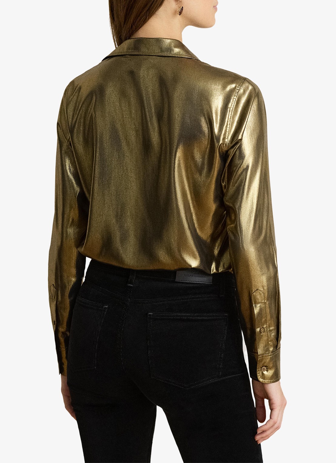 Ralph Lauren Blouse met metallic finish - achterkant 5 black/antique gold-3lap