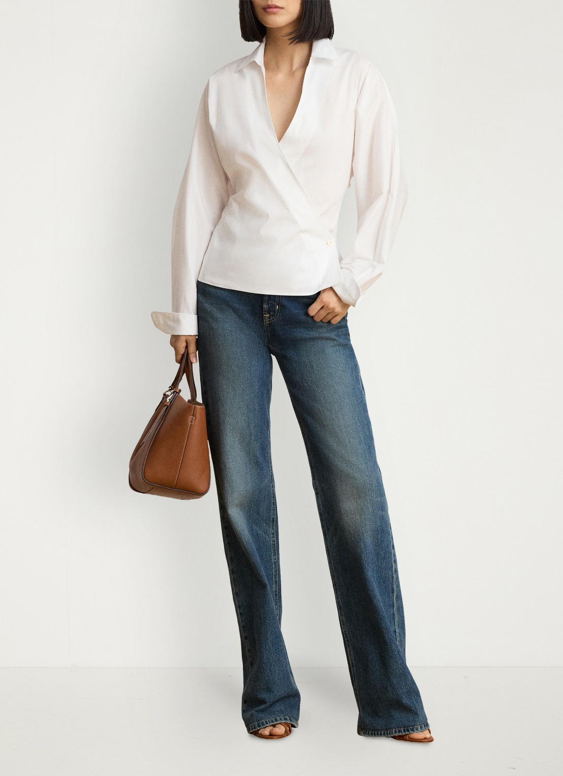 Ralph Lauren Blouse met overslag - detail wit