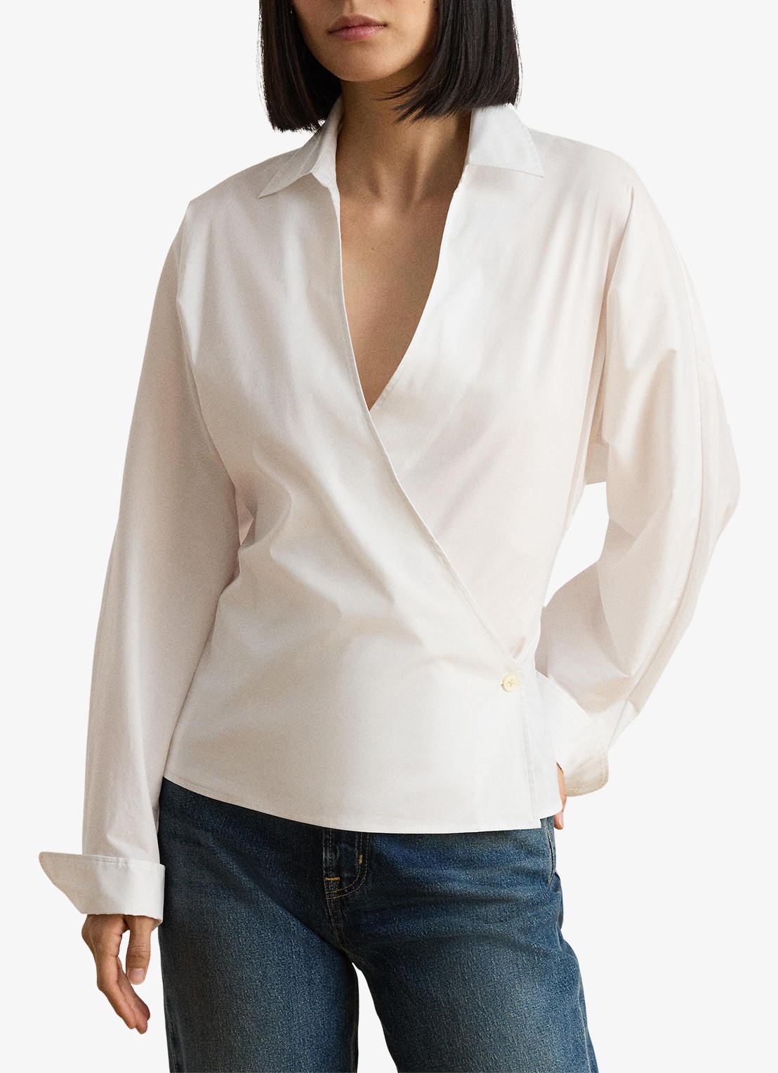 Ralph Lauren Blouse met overslag - voorkant 5 wit