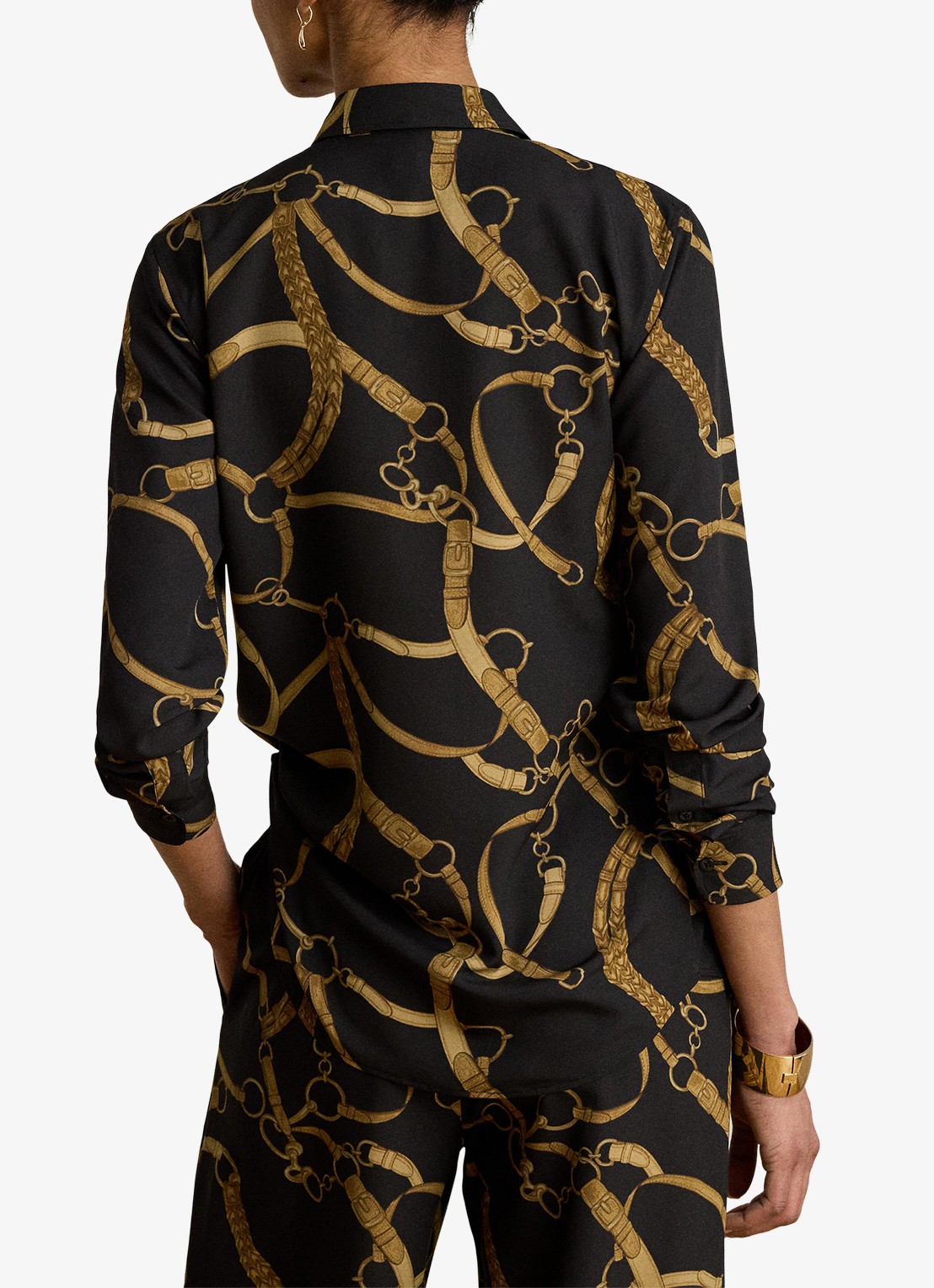 Ralph Lauren Blouse met print - achterkant 3 black/tan / zwart