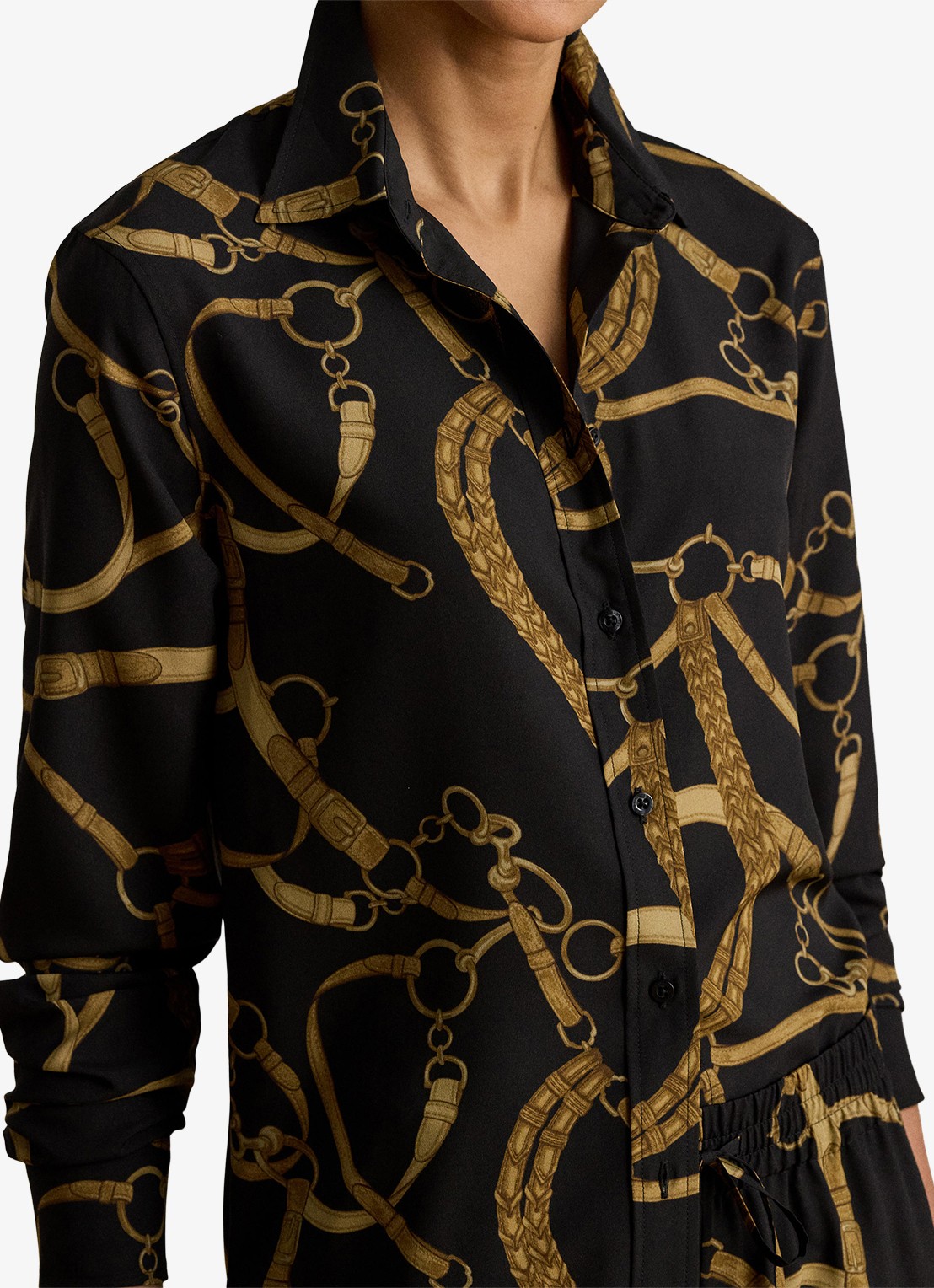 Ralph Lauren Blouse met print - detail 5 black/tan / zwart