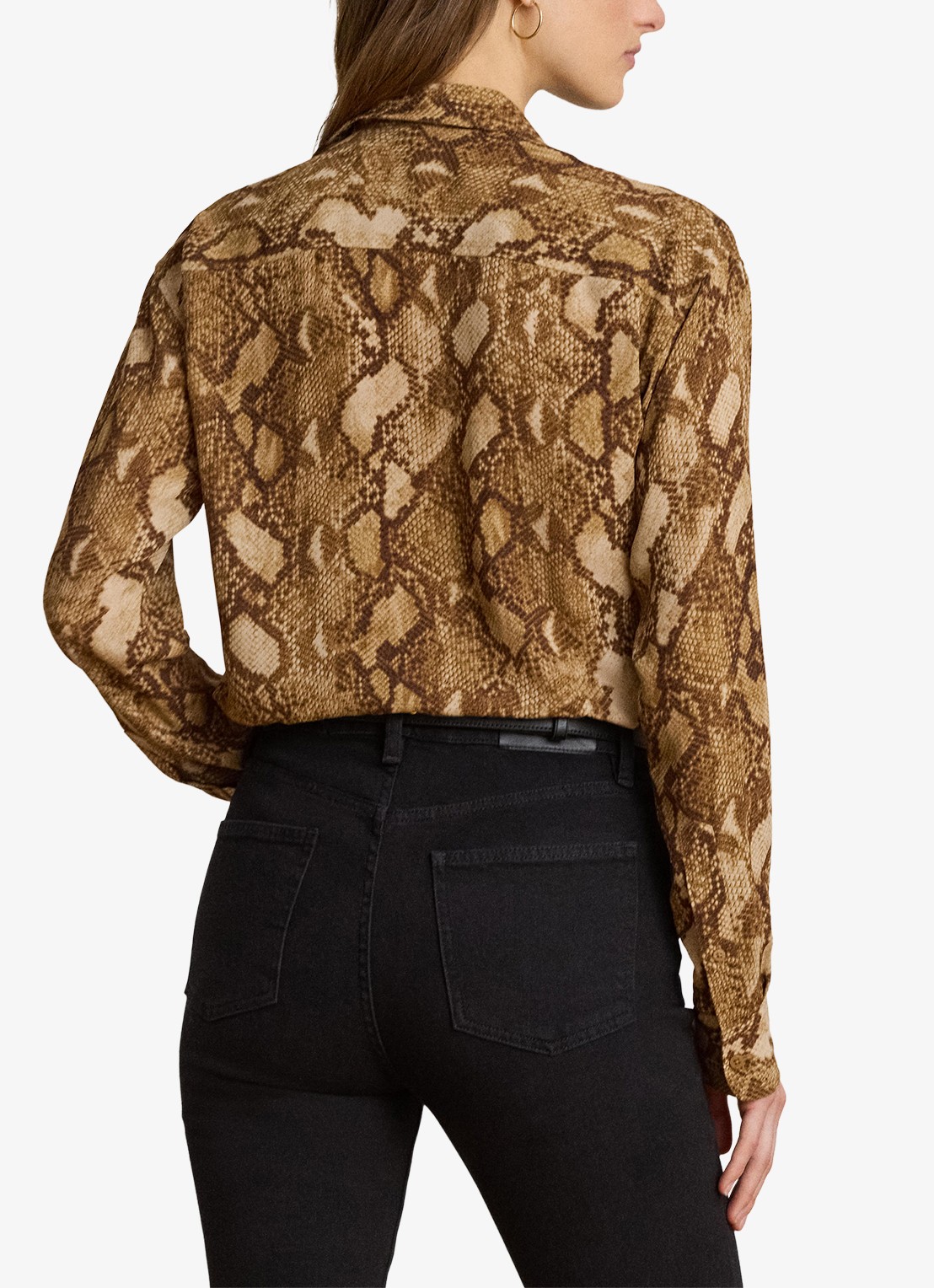 Ralph Lauren Blouse met slangenprint - achterkant tan multi / beige