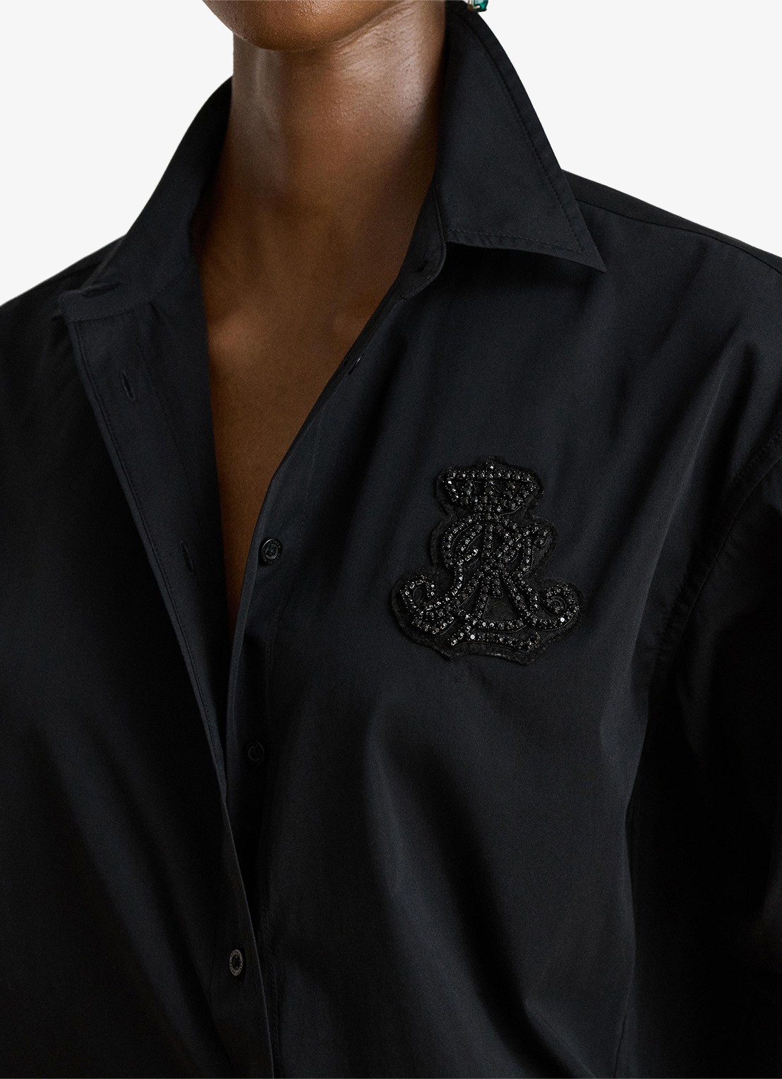 Ralph Lauren Blouse met strass - detail 2 zwart