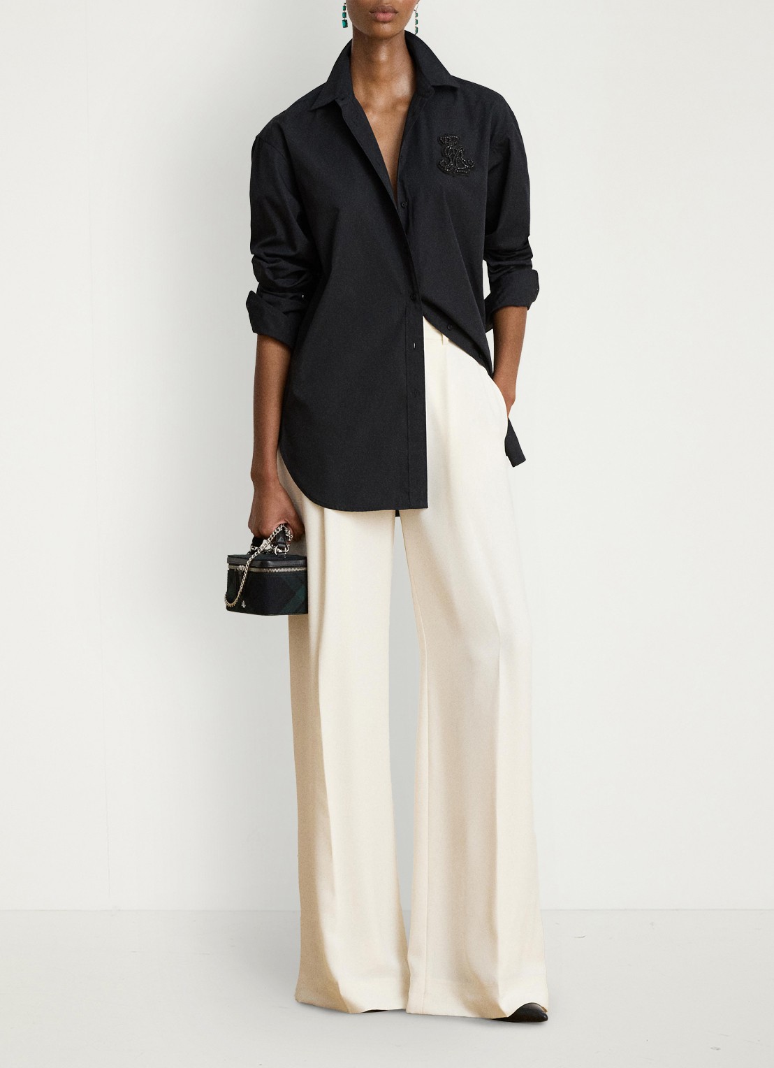 Ralph Lauren Blouse met strass - voorkant 5 zwart