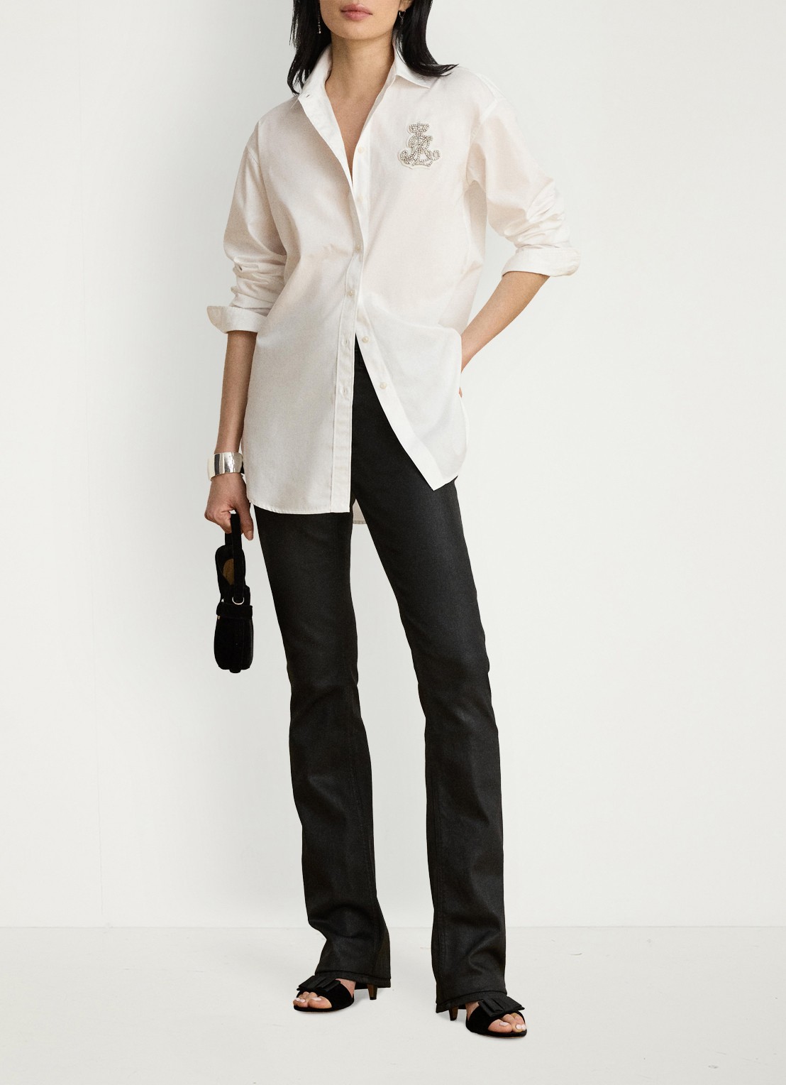Ralph Lauren Blouse met strass - voorkant 2 wit