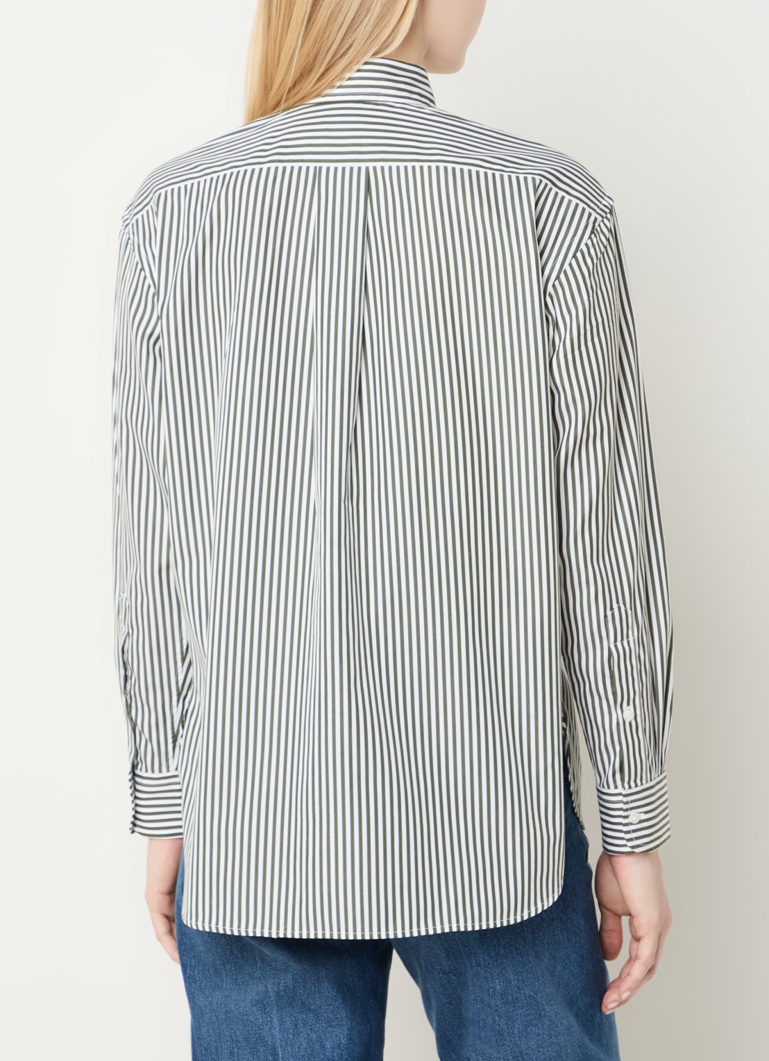 Ralph Lauren Blouse met streepprint en logoborduring - achterkant 3 groen