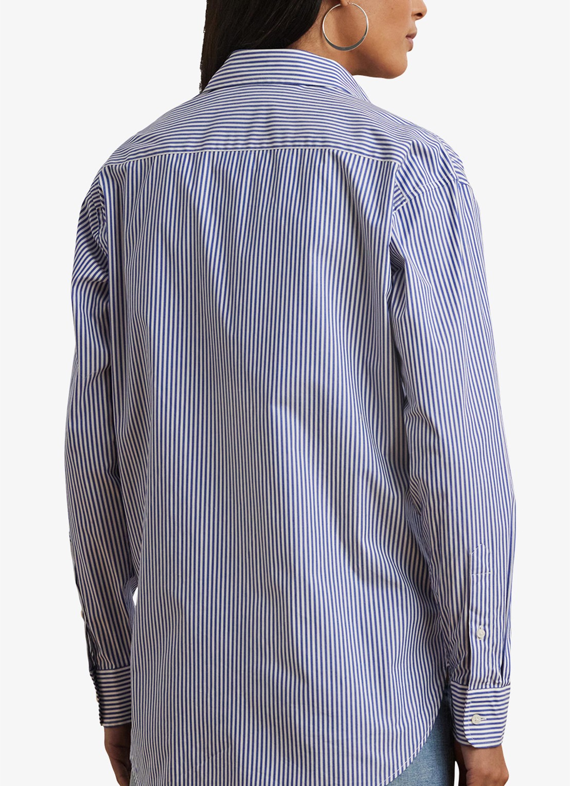 Ralph Lauren Blouse met streepprint en logoborduring - achterkant blue / blauw