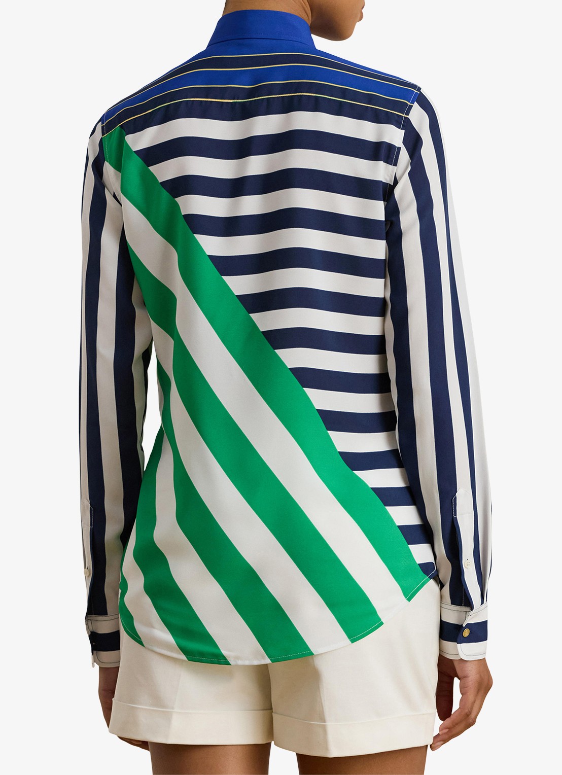 Ralph Lauren Blouse met streepprint - achterkant 5 navy / donkerblauw