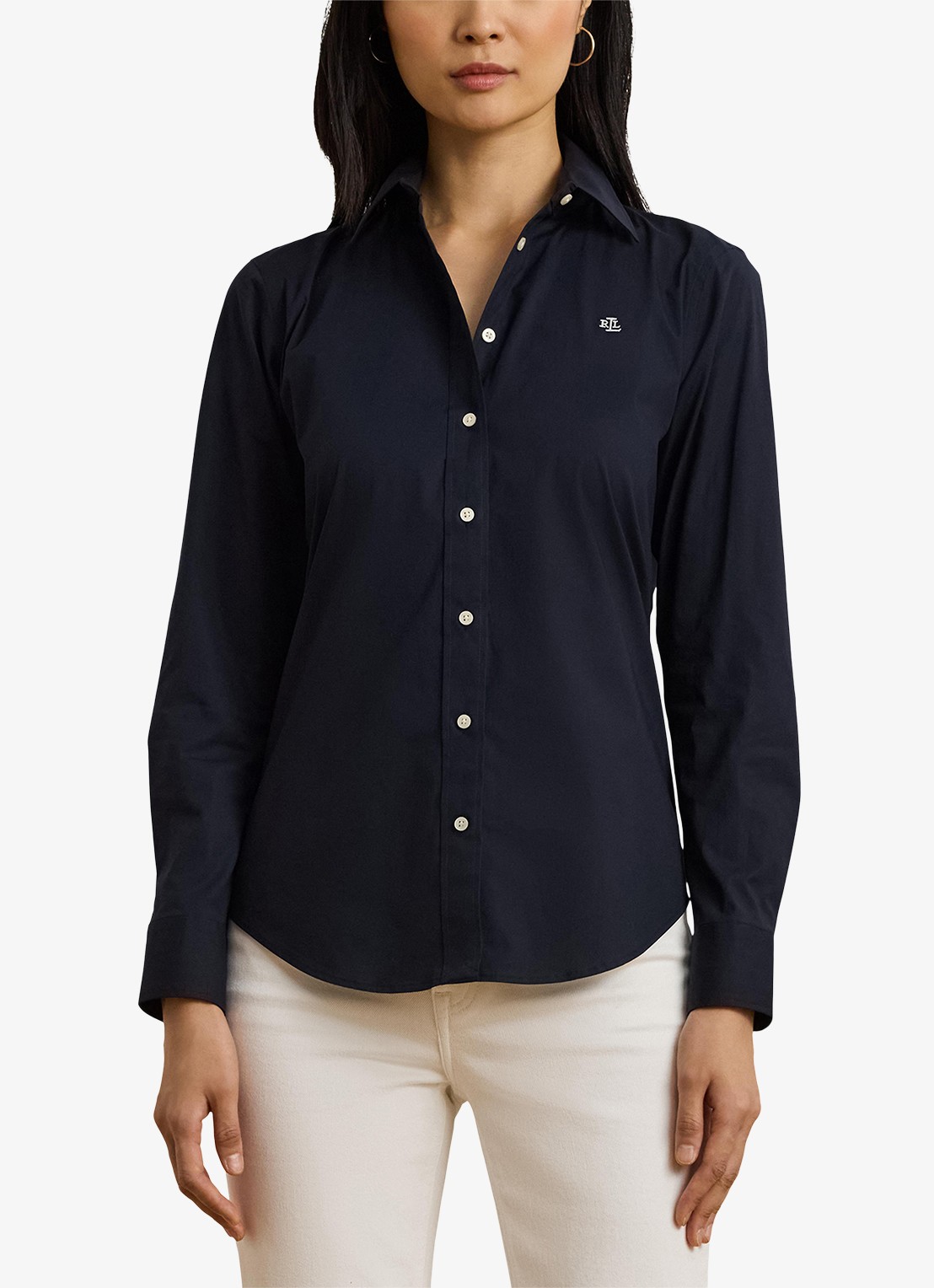 Ralph Lauren Blouse met stretch - detail 2 lauren navy / blauw