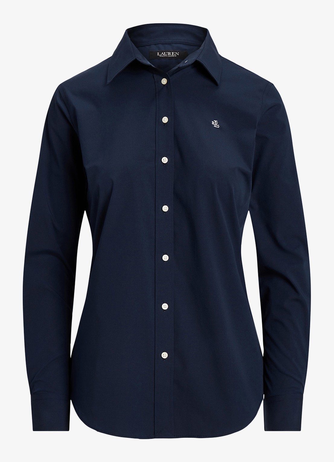 Ralph Lauren Blouse met stretch - voorkant 3 lauren navy / blauw