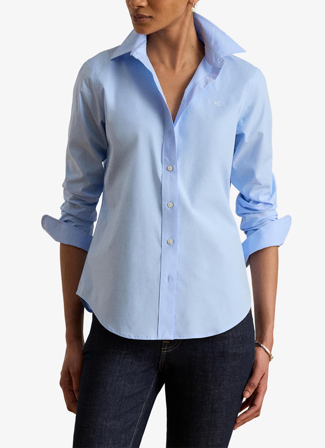 Ralph Lauren Blouse met stretch - detail 4 blue / blauw