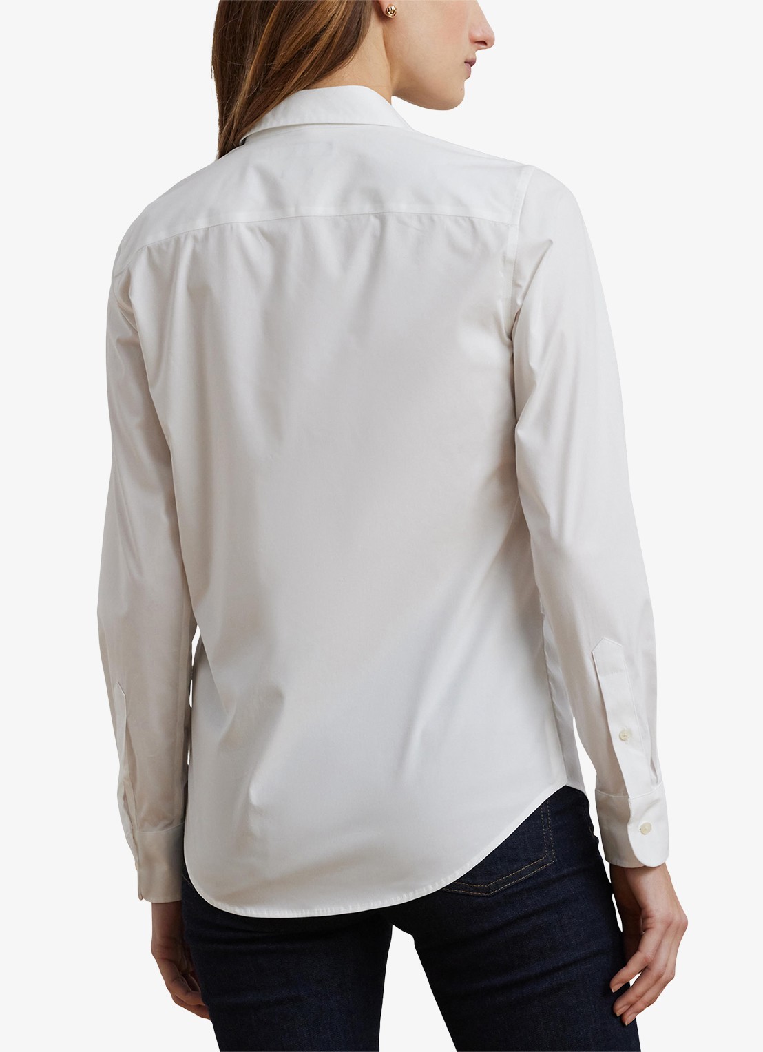 Ralph Lauren Blouse met stretch - achterkant 3 white / wit