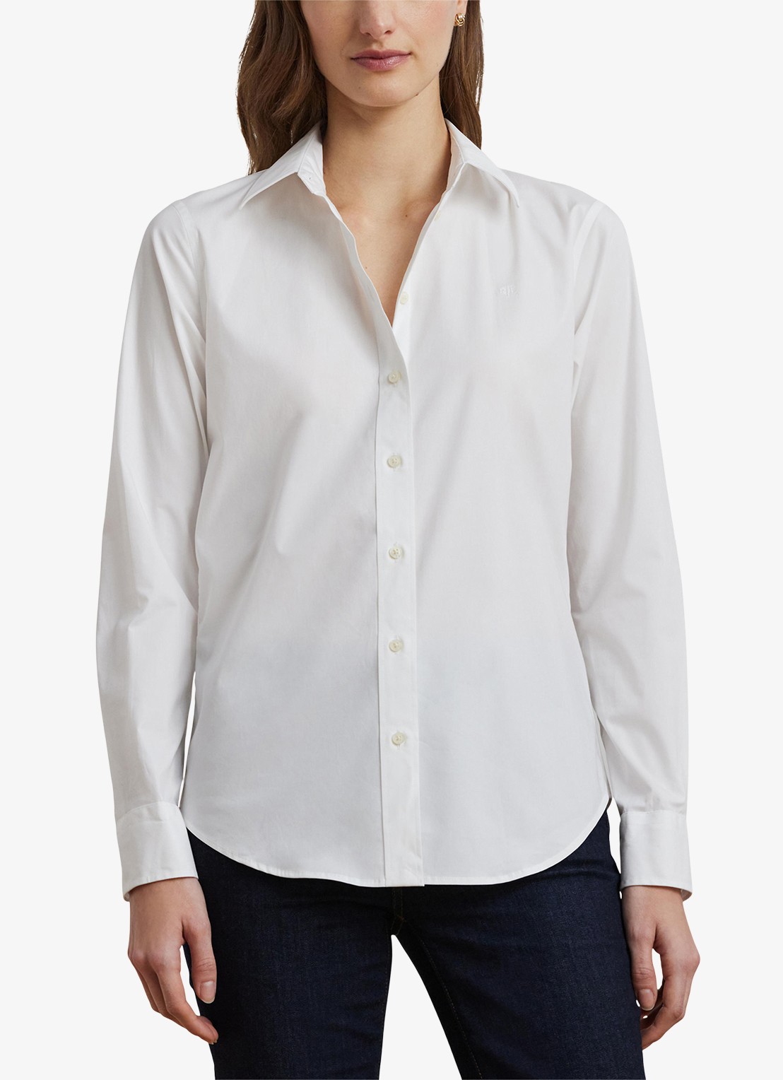 Ralph Lauren Blouse met stretch - detail 2 white / wit