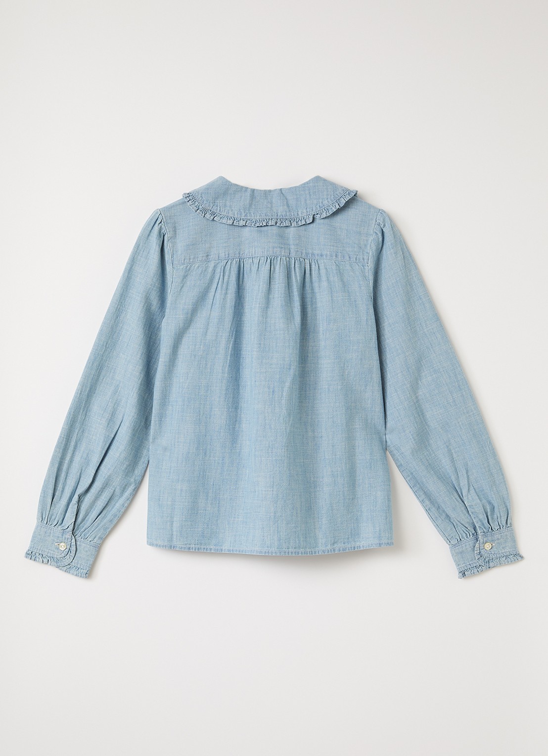 Ralph Lauren Blouse van chambray met logo - voorkant 2 indigo