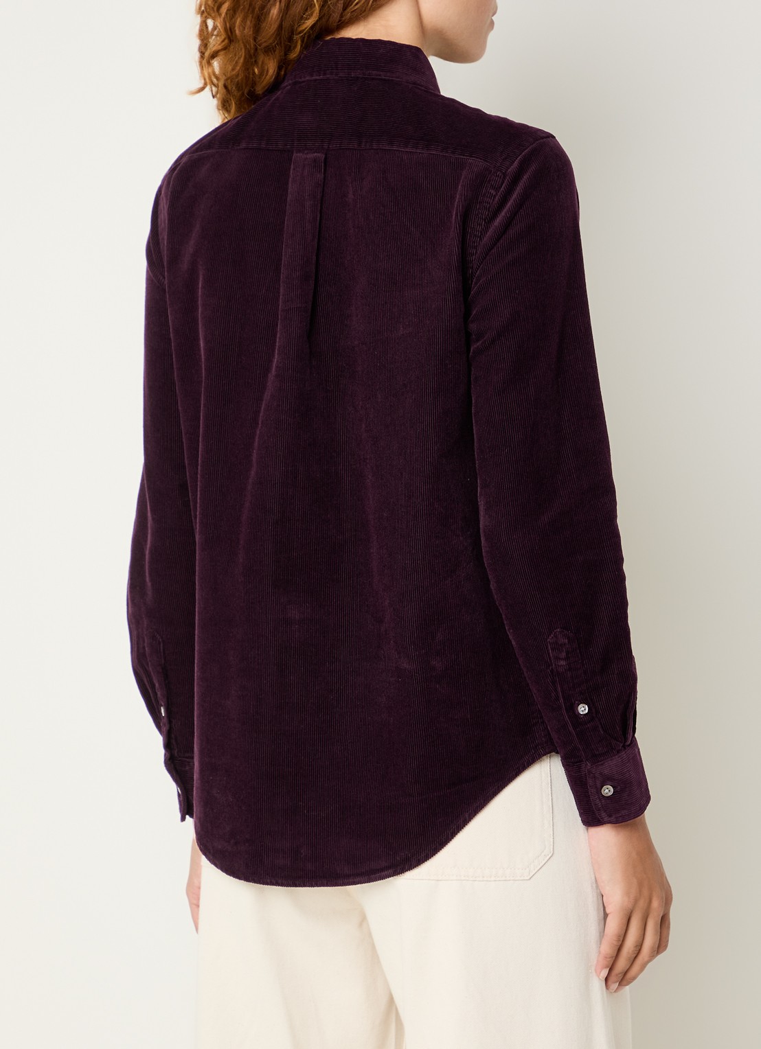 Ralph Lauren Blouse van corduroy - achterkant 4 aubergine