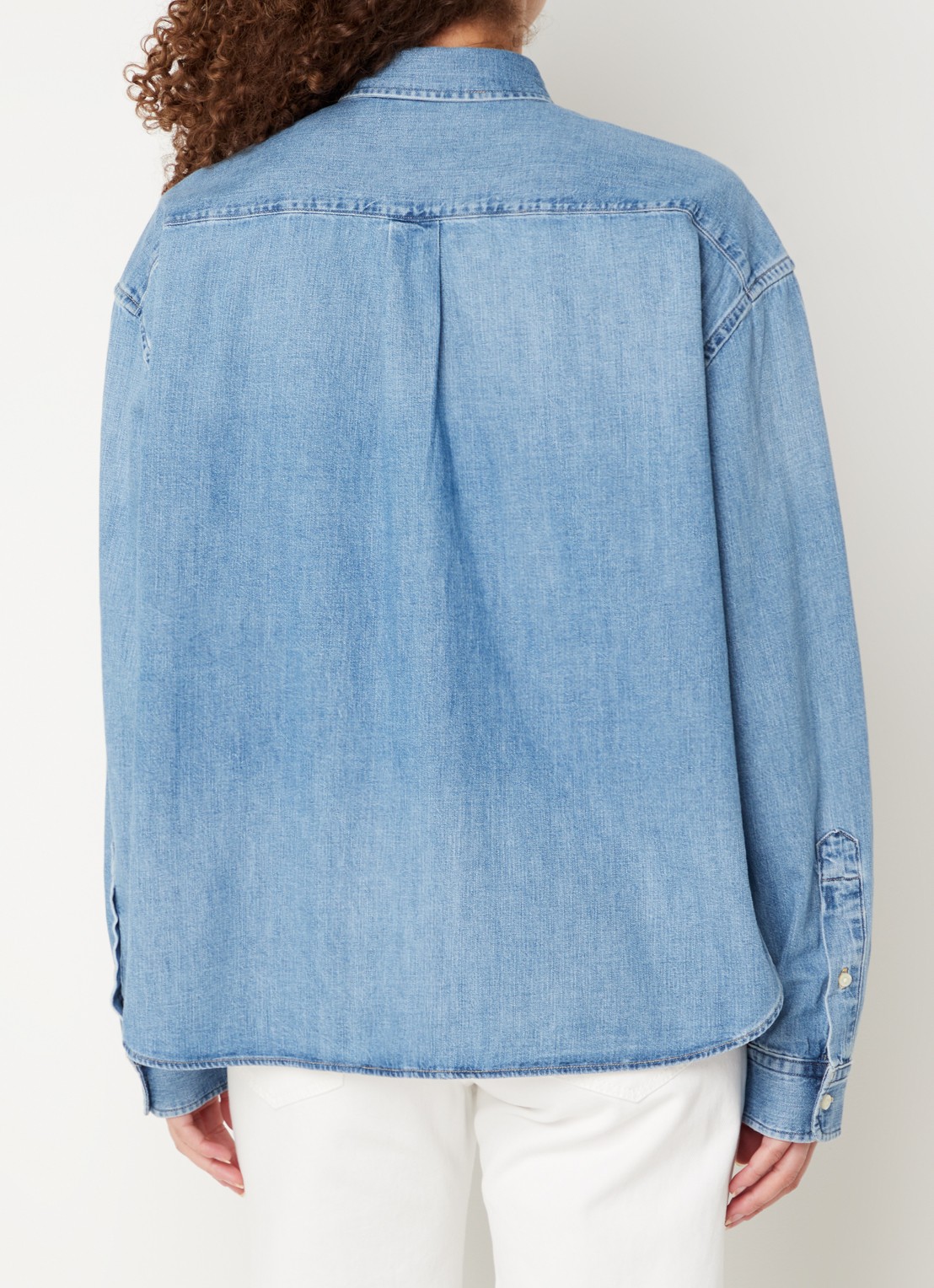 Ralph Lauren Blouse van denim met logoborduring - achterkant 4 indigo