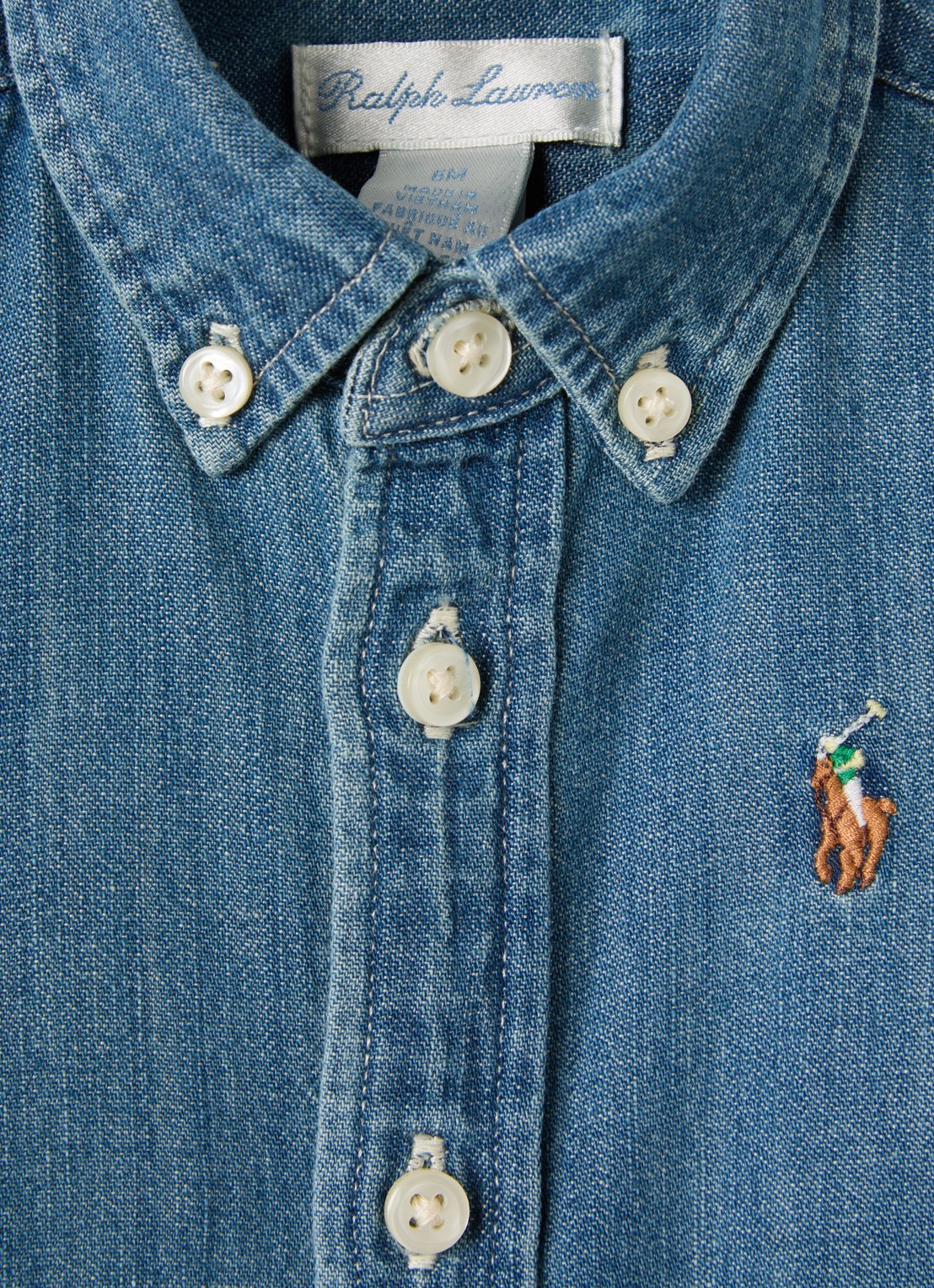 Ralph Lauren Blouse van denim - detail indigo