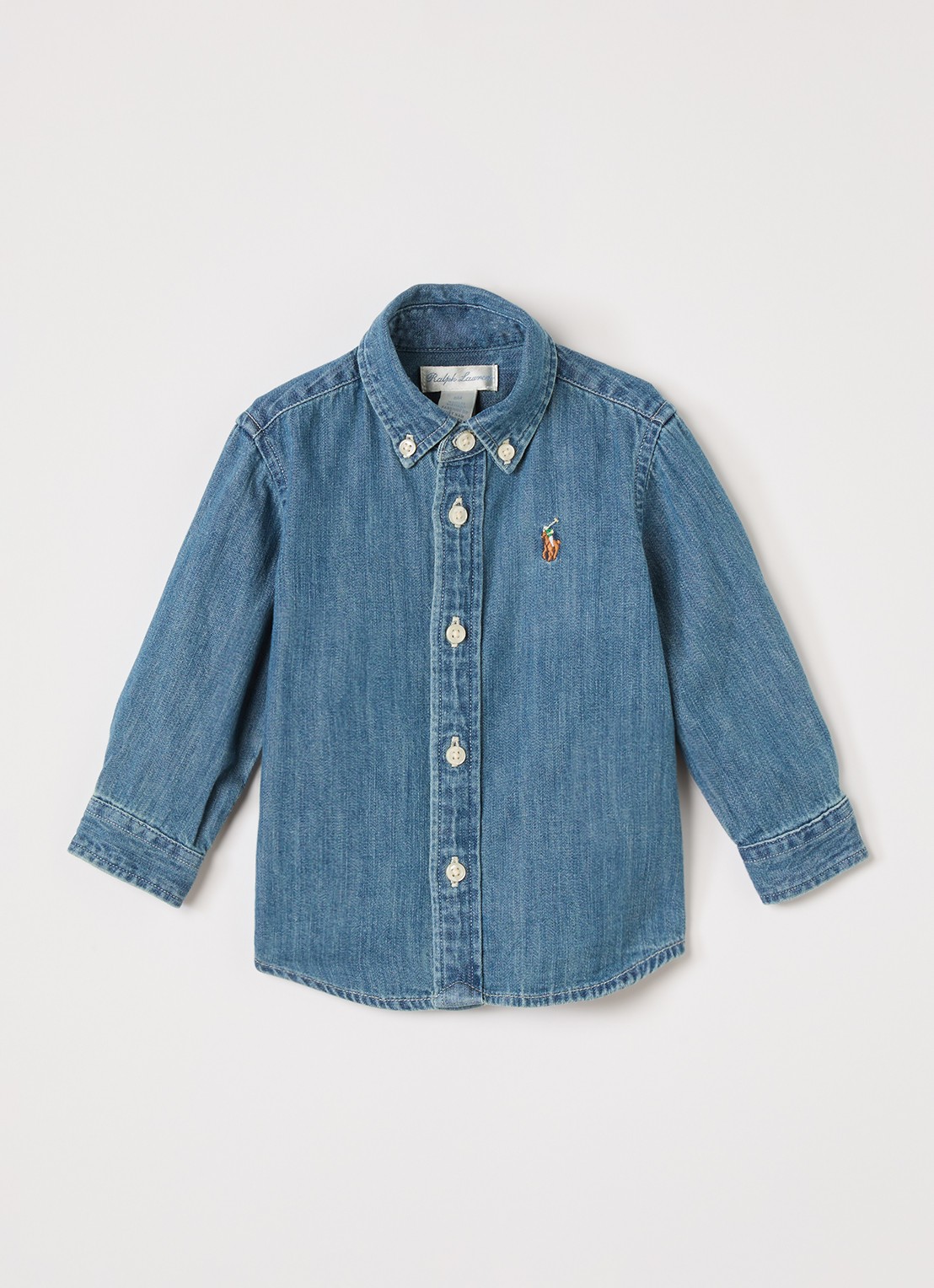 Ralph Lauren Blouse van denim - voorkant 2 indigo