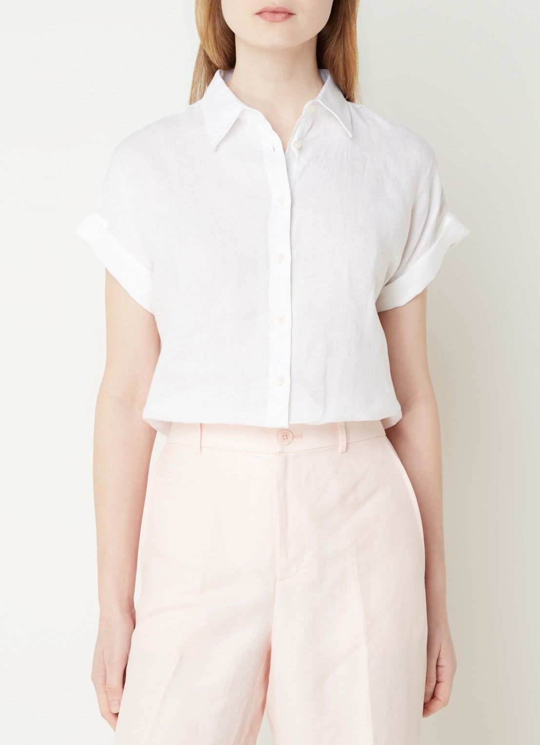 Ralph Lauren Blouse van linnen - detail 8 white / wit