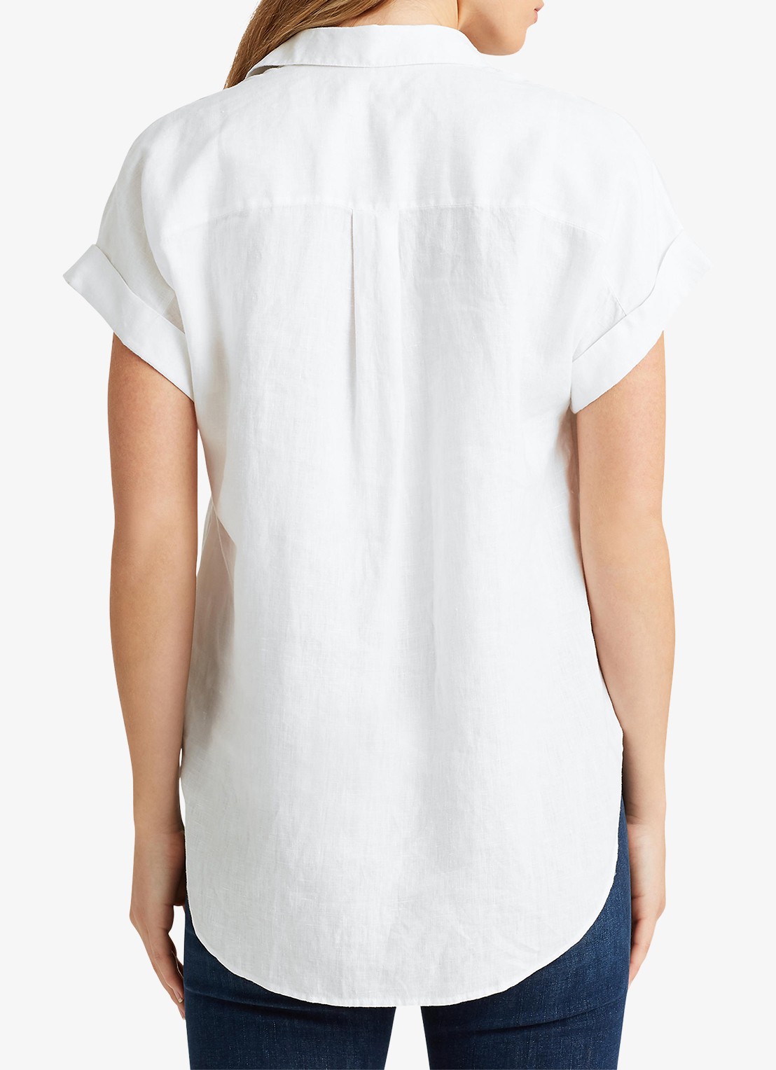 Ralph Lauren Blouse van linnen - achterkant 3 wit