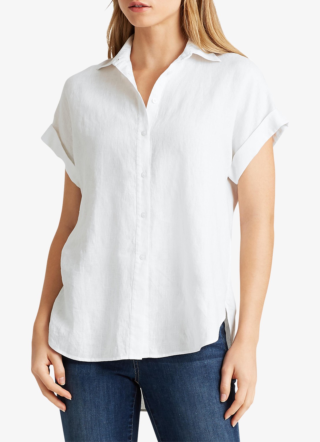 Ralph Lauren Blouse van linnen - detail 4 wit