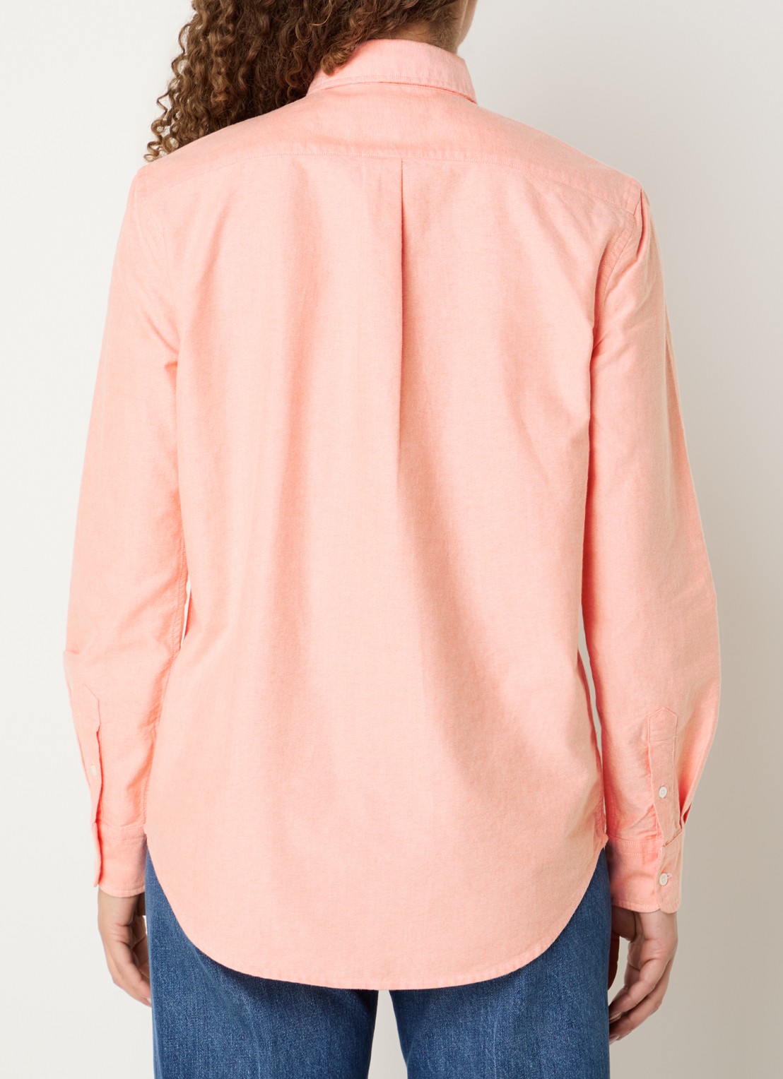 Ralph Lauren Blouse van piqué katoen - achterkant zalmroze