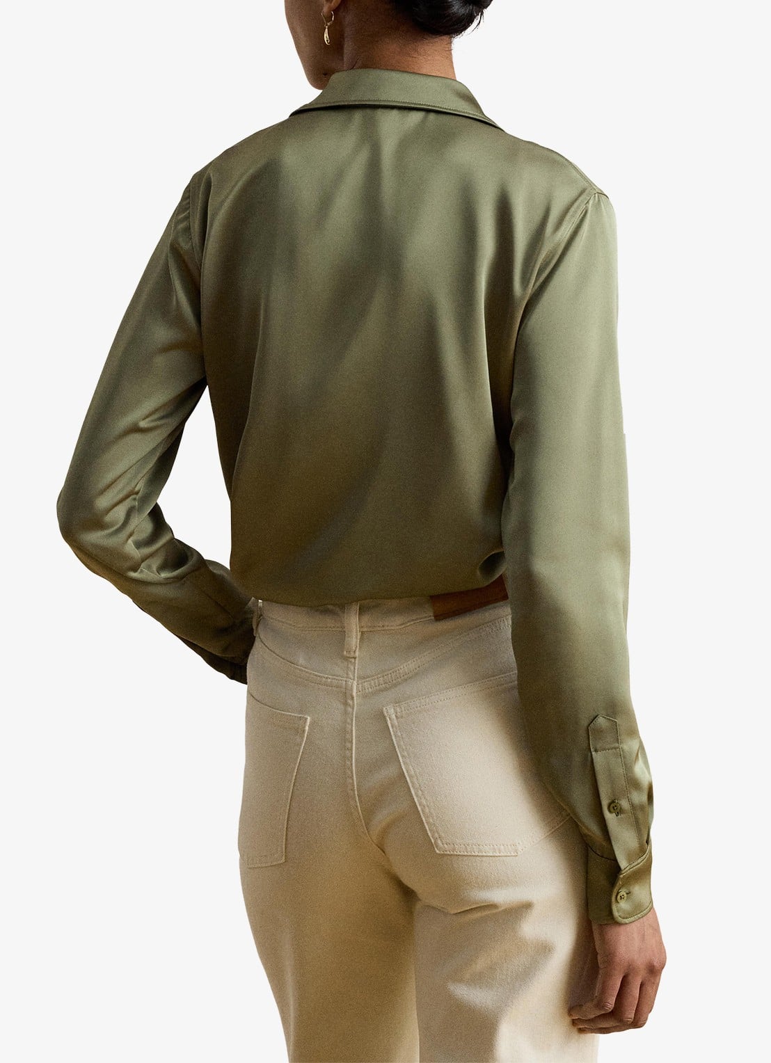 Ralph Lauren Blouse van satijn - achterkant light agave / groen