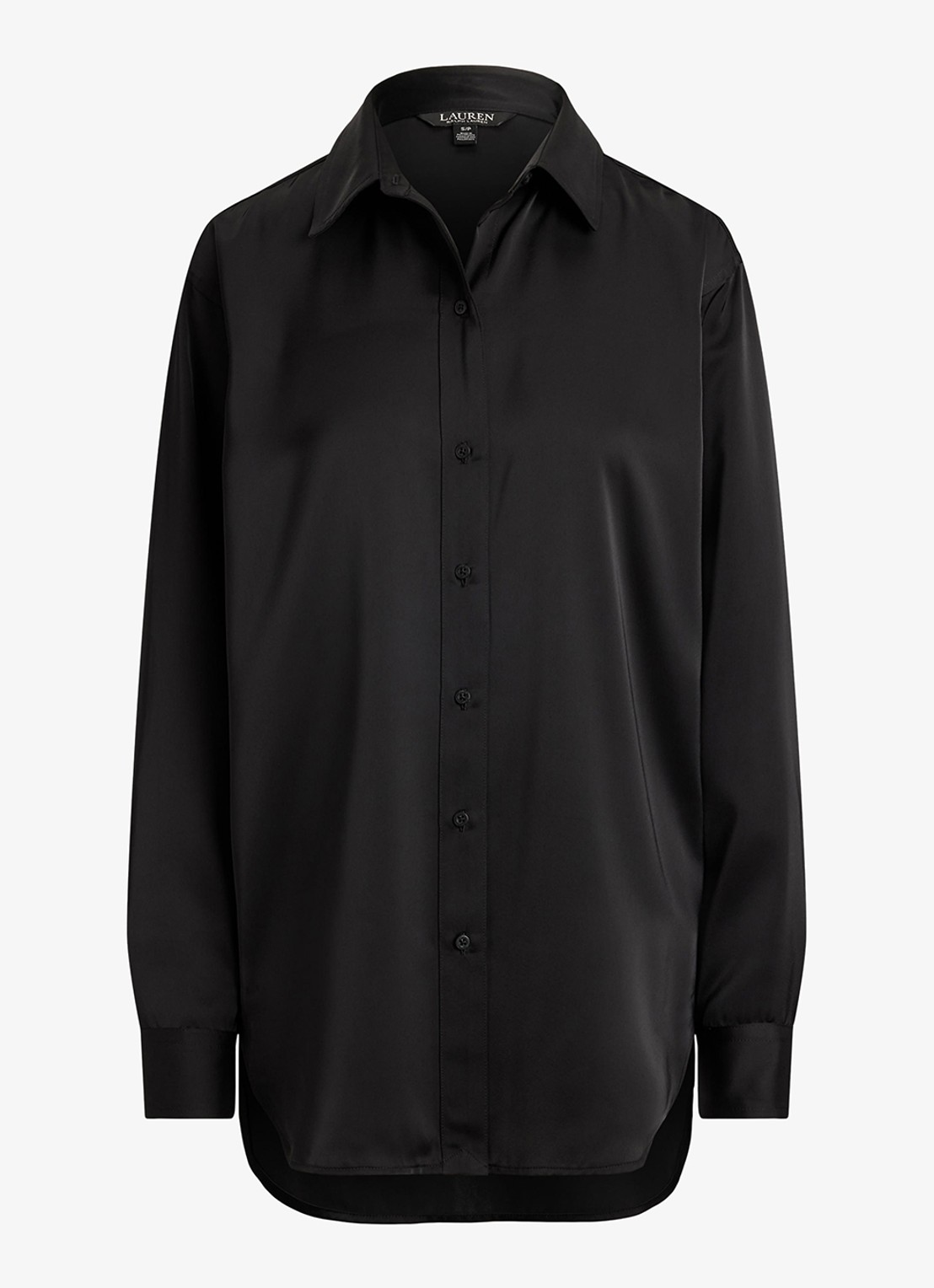 Ralph Lauren Blouse van satijn - voorkant zwart