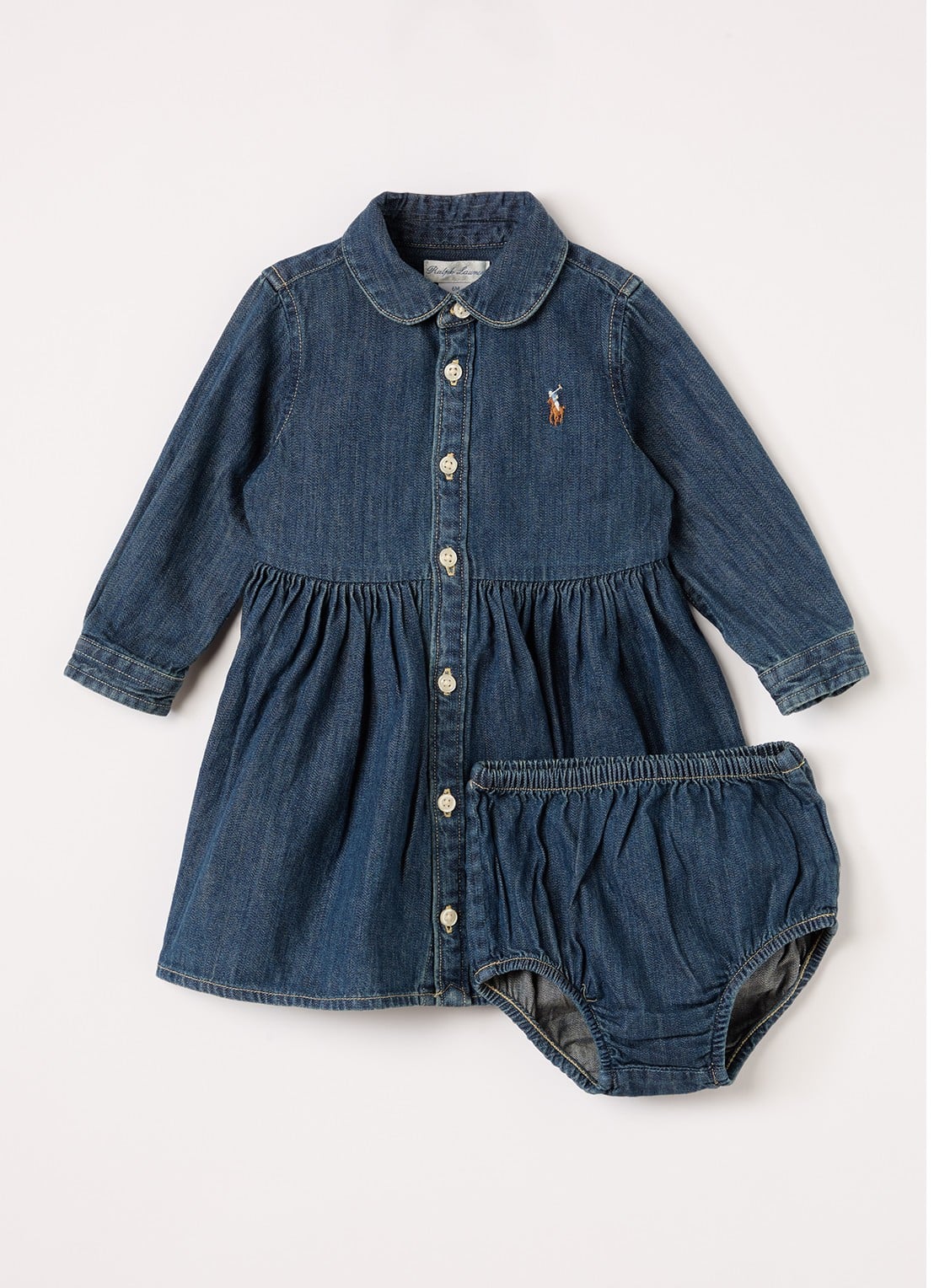 Ralph Lauren Blousejurk met bloomer - voorkant blauw