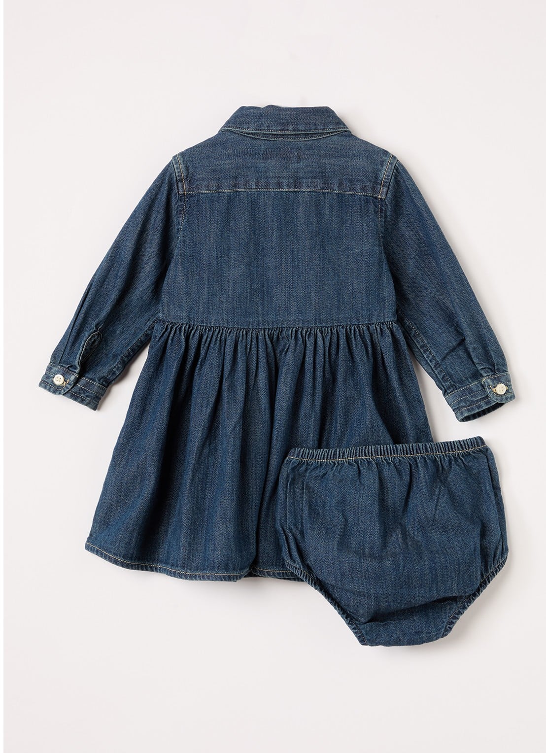Ralph Lauren Blousejurk met bloomer - voorkant 2 blauw