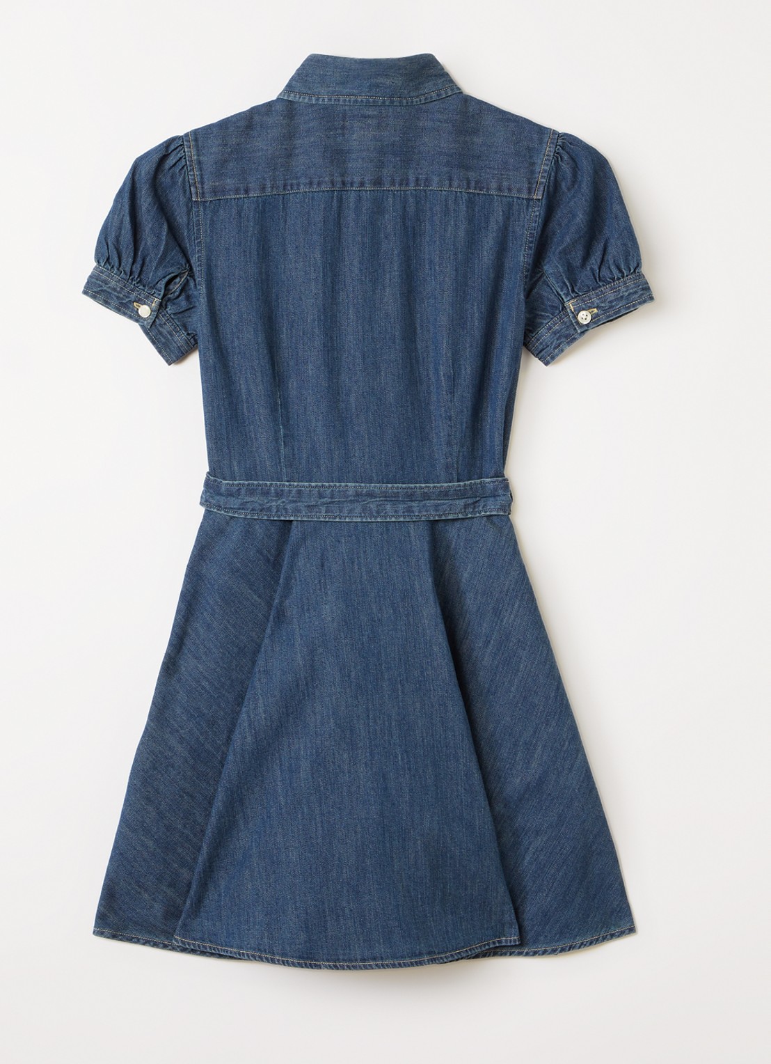 Ralph Lauren Blousejurk van denim met logo - voorkant 3 indigo