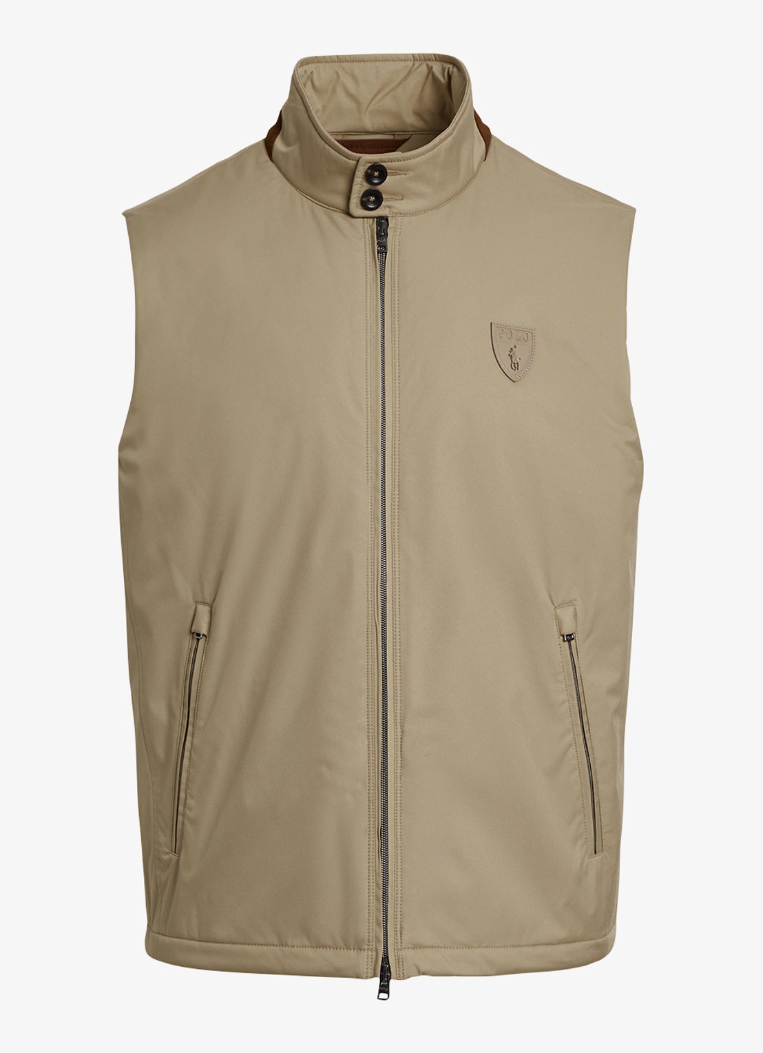 Ralph Lauren Bodywarmer met ritszakken - voorkant 3 rl khaki / khaki