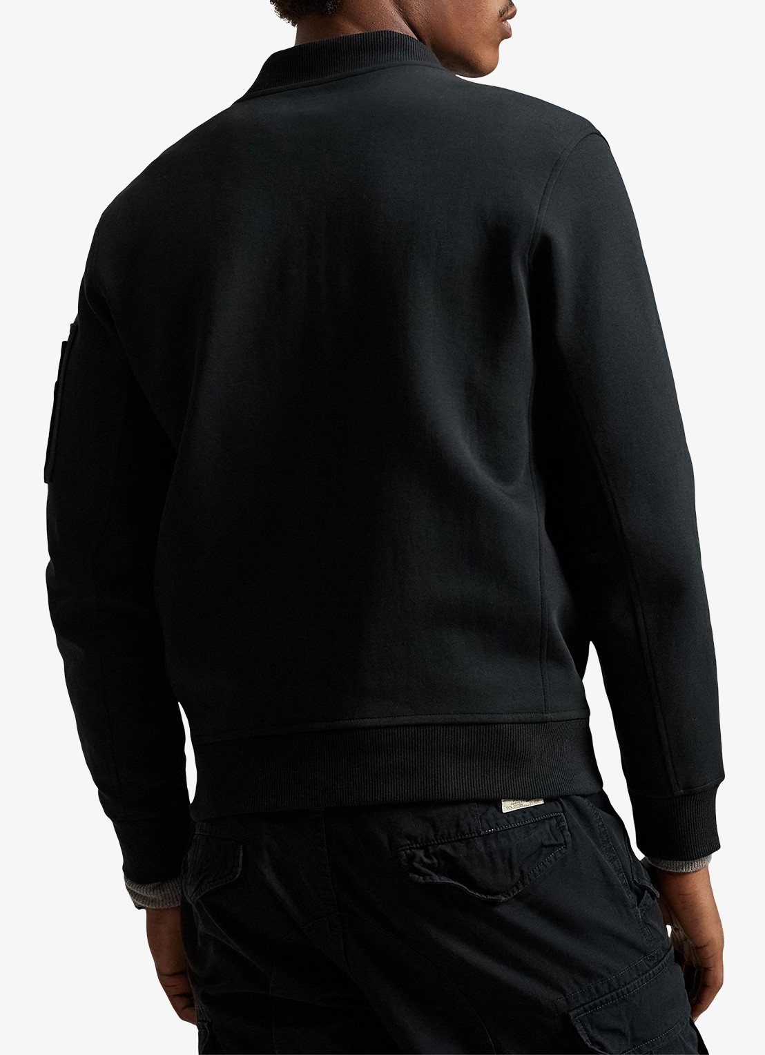 Ralph Lauren Bomberjack met klepzakken en logoborduring - achterkant 3 polo black / zwart