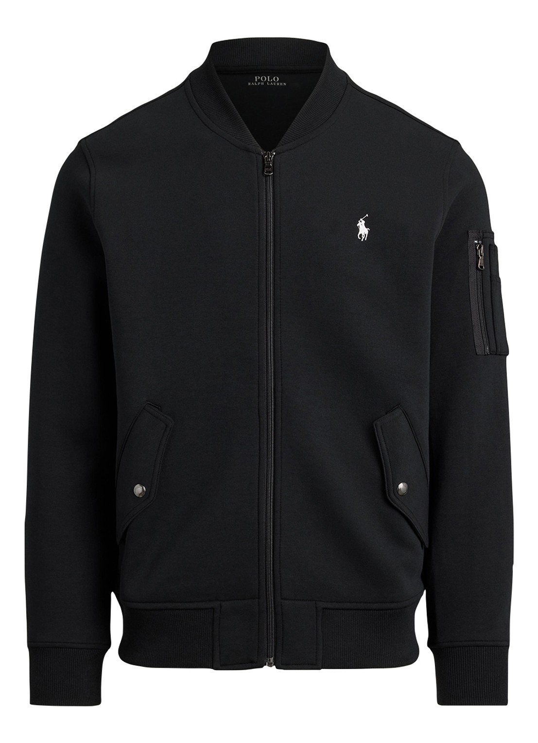 Ralph Lauren Bomberjack met klepzakken en logoborduring - voorkant 4 polo black / zwart