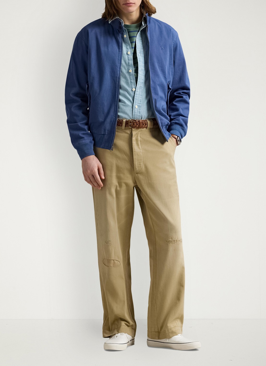 Ralph Lauren Bomberjack met logoborduring en klepzakken - voorkant 5 old royal