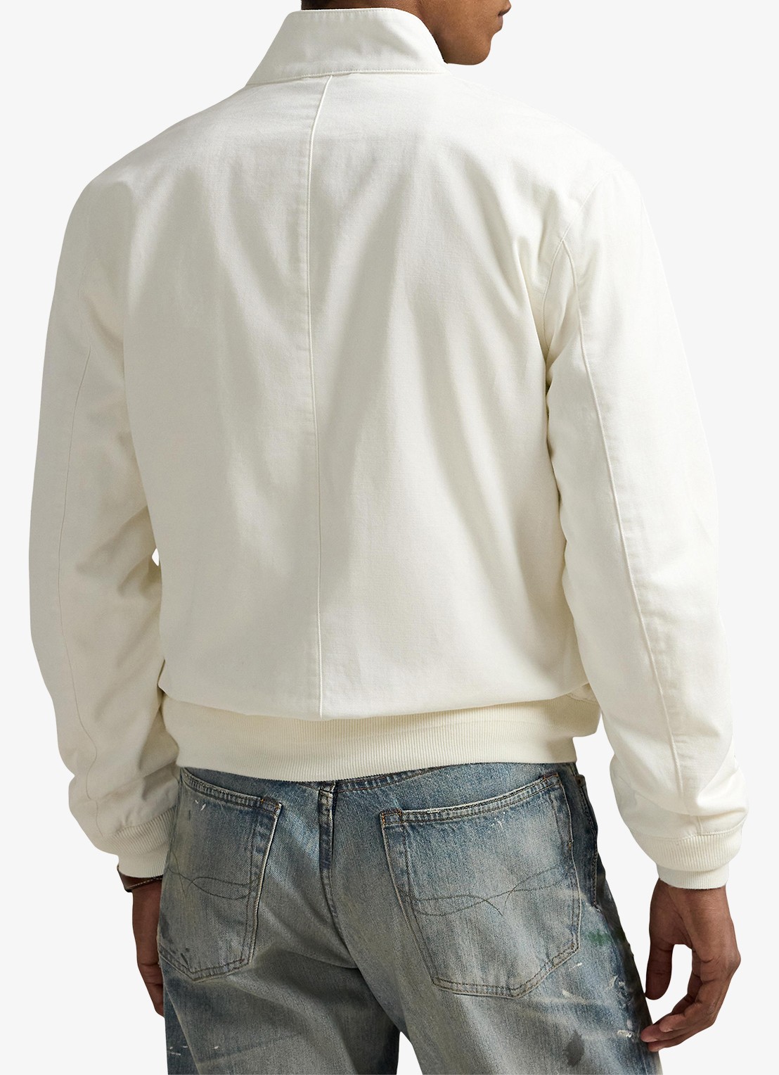 Ralph Lauren Bomberjack met logoborduring en klepzakken - achterkant 5 deckwash white / wit
