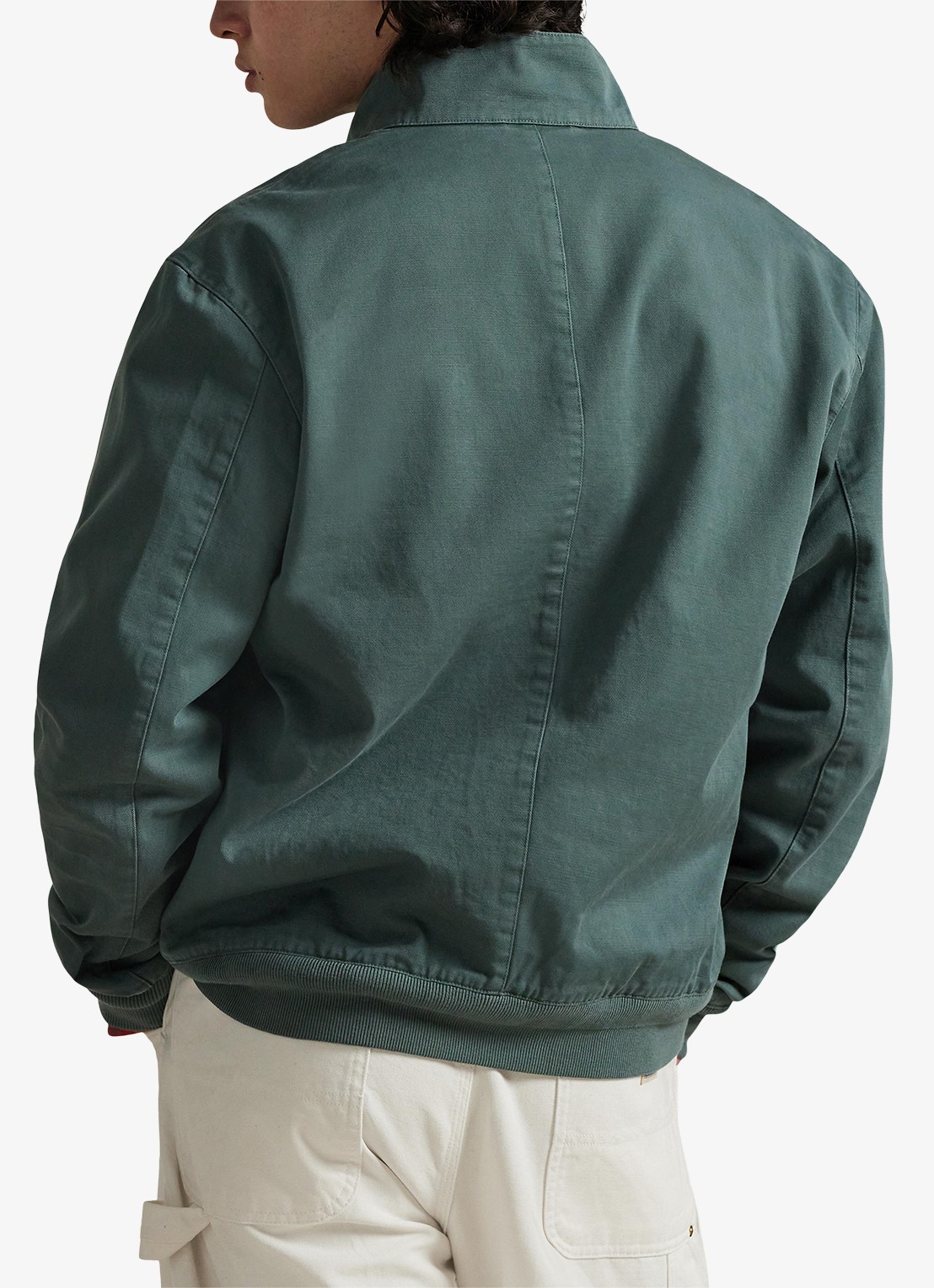 Ralph Lauren Bomberjack met logoborduring en klepzakken - achterkant charter green / groen