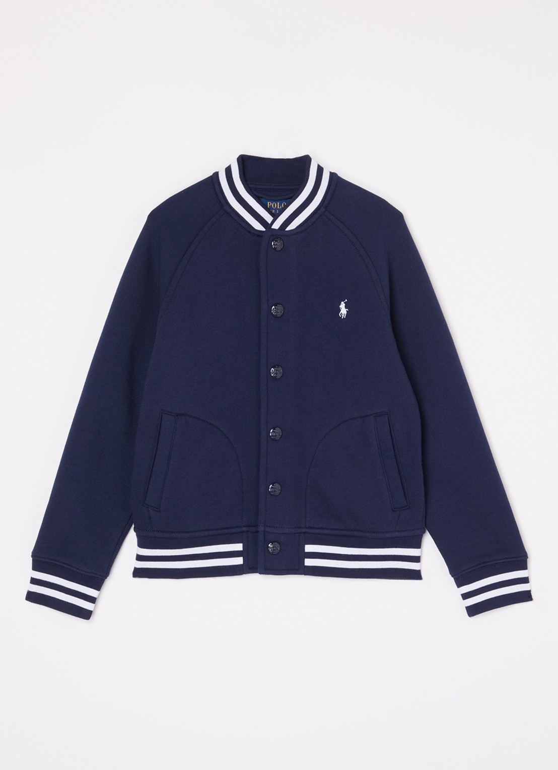 Ralph Lauren Bomberjack met logoborduring - voorkant donkerblauw