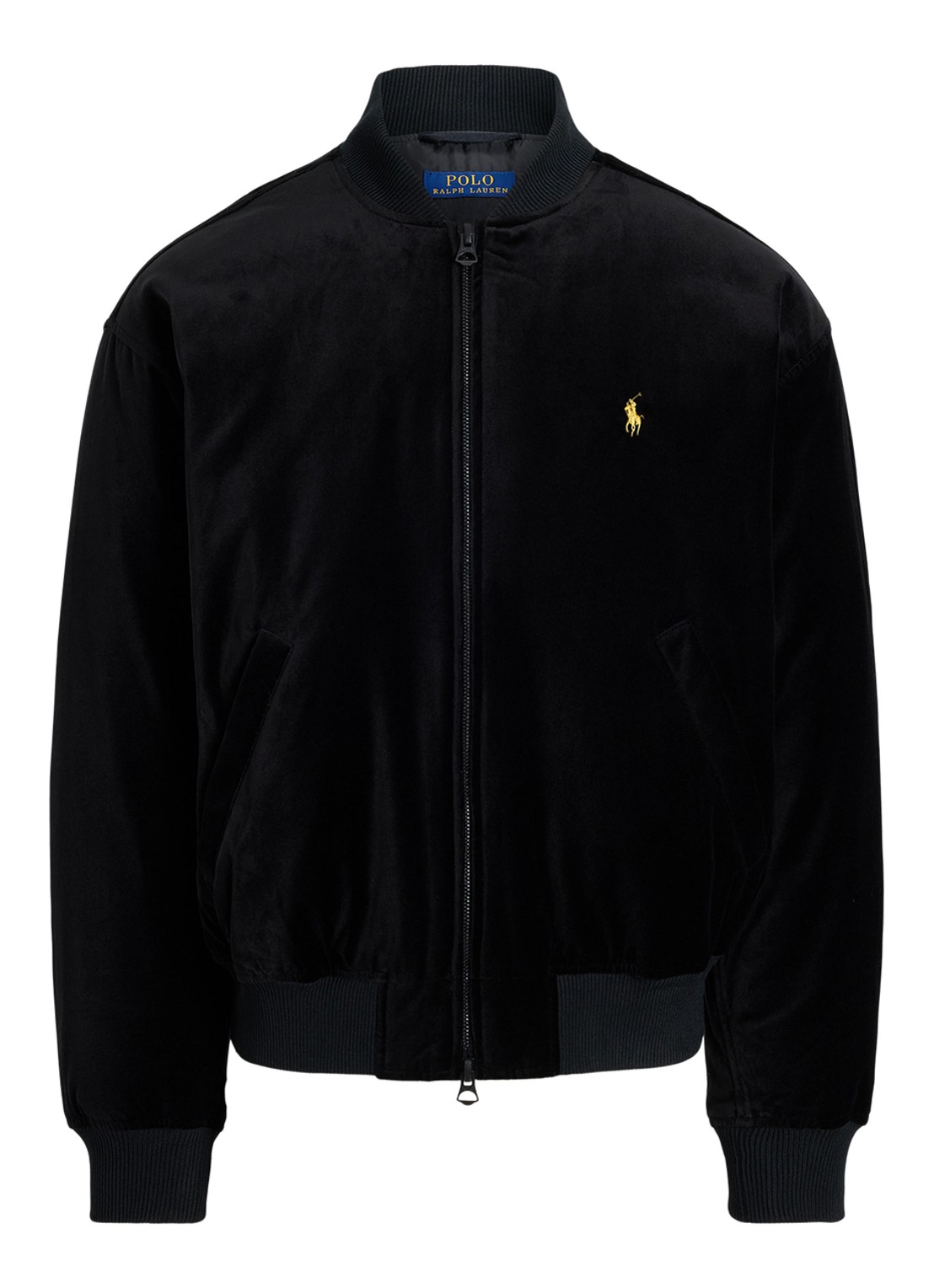 Ralph Lauren Bomberjack met logoborduring  - voorkant polo black / zwart