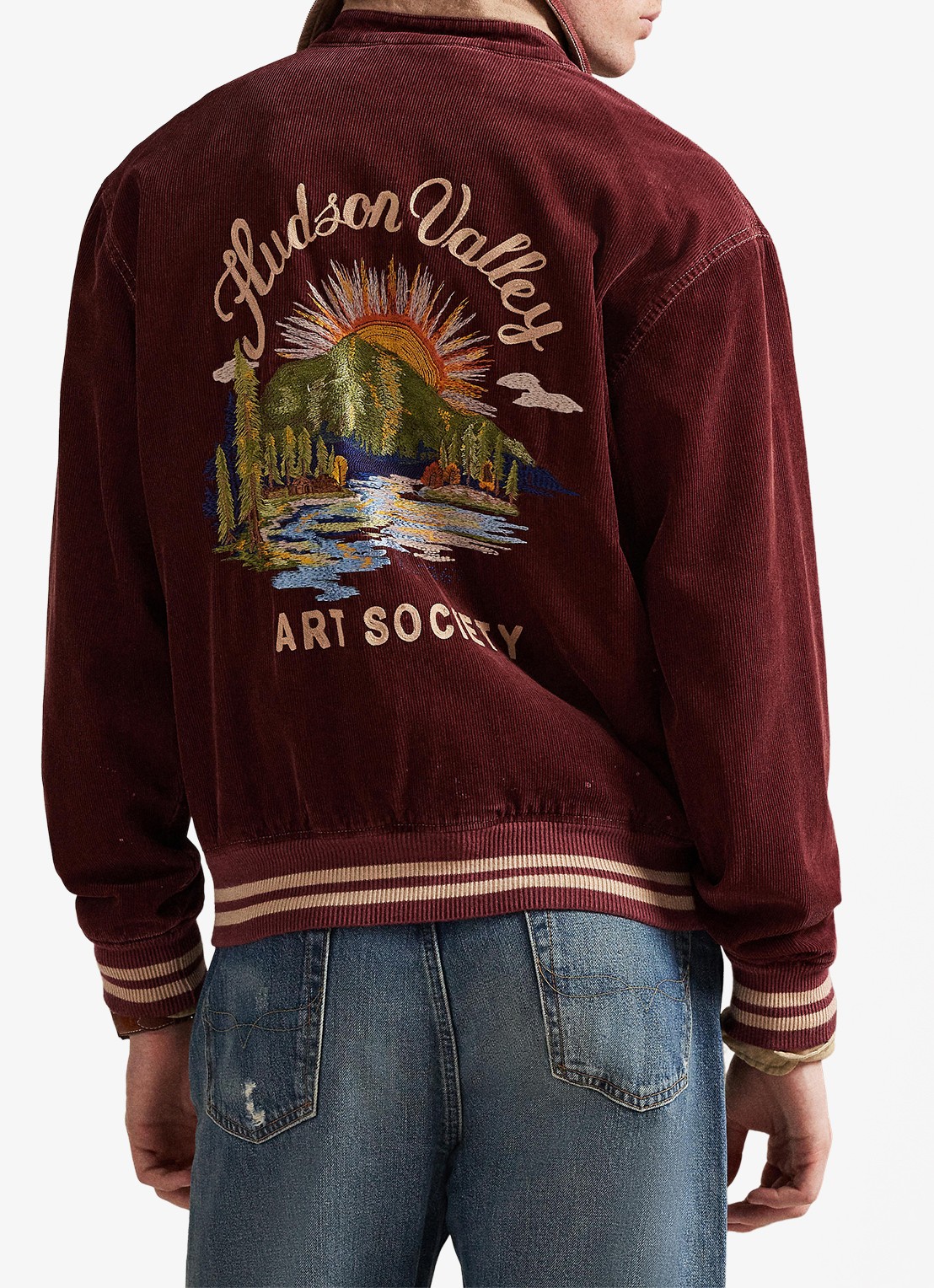 Ralph Lauren Bomberjack met steekzakken - achterkant 3 pomegranate x / rood