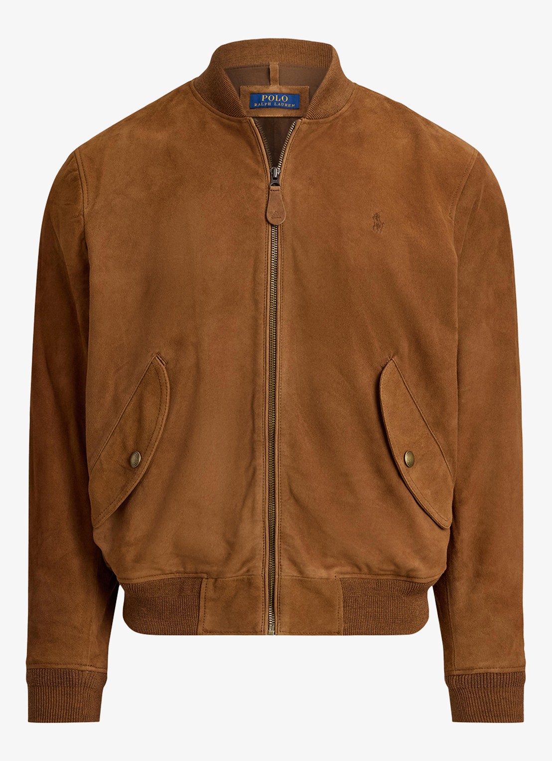 Ralph Lauren Bomberjack van suède met klepzakken - voorkant 2 country brown-2ye7 / bruin