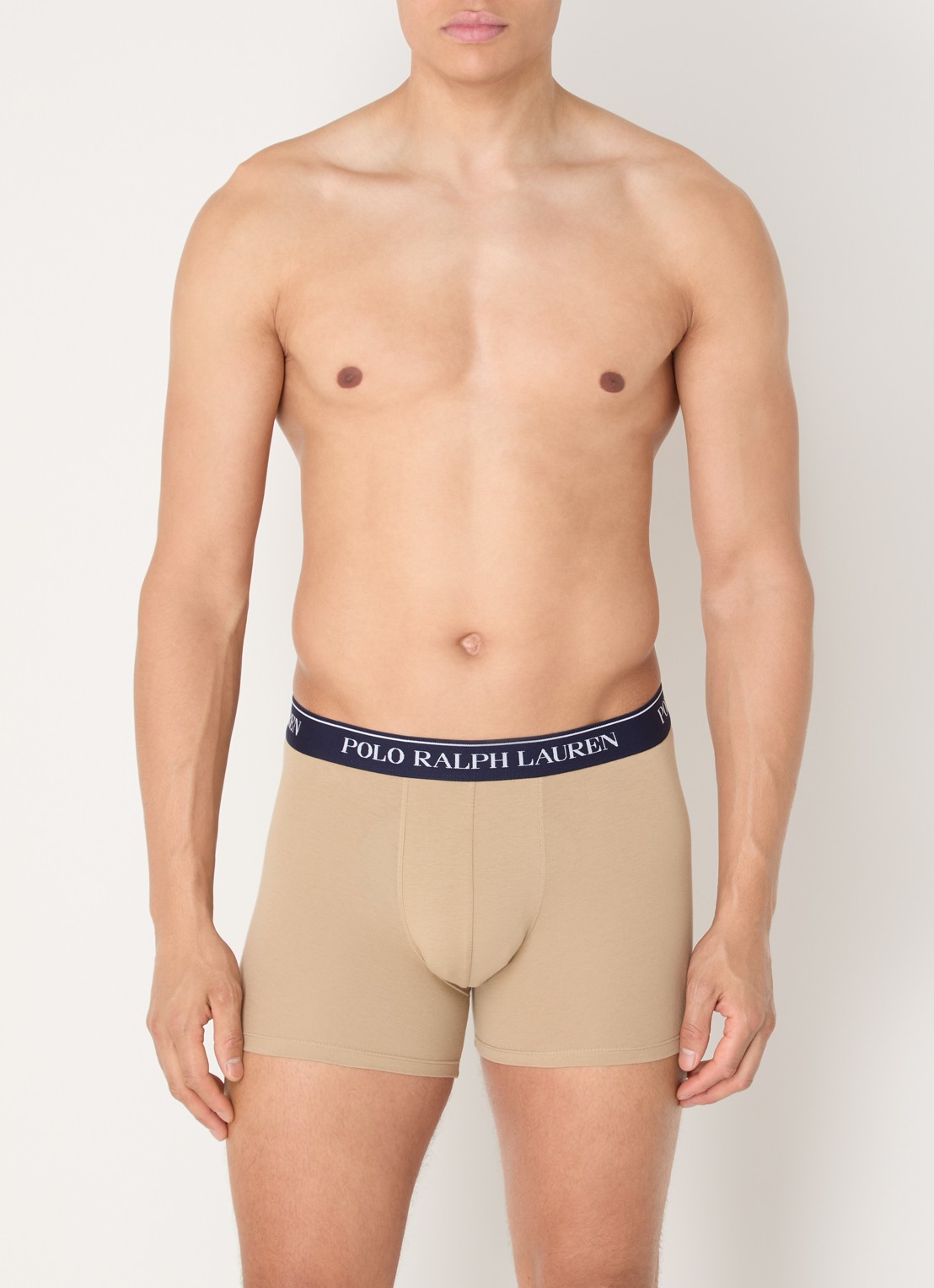 Ralph Lauren Boxer met logoband in 3-pack - voorkant 2 legergroen