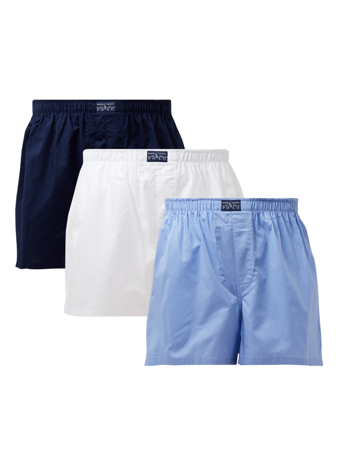 Ralph Lauren Boxershorts in 3-pack  - voorkant 3 blauw